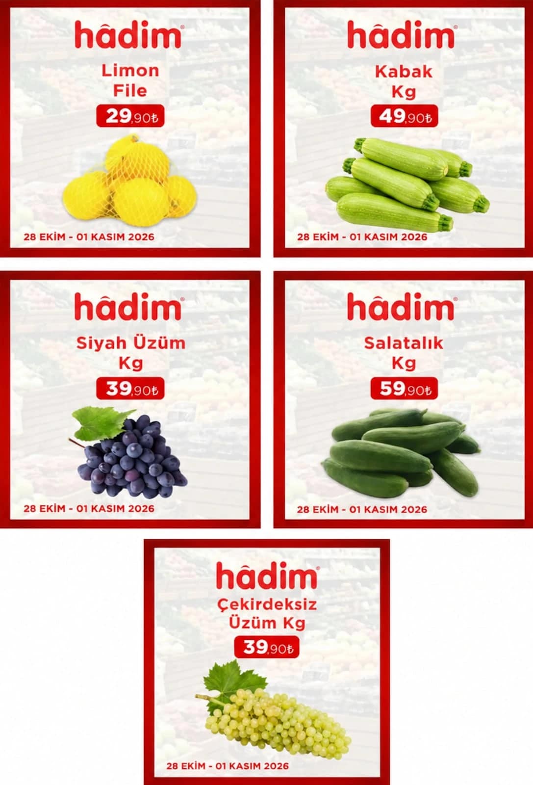 Hadim AVM - Manav İndirimleri 28 Ekim - 01 Kasım 2026 - Sayfa 1