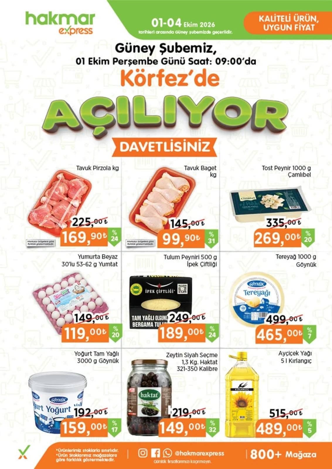 Hakmar Express - Köfrez /Güney Mağazası Açılış İndirim Broşürü 01 - 04 Ekim 2026 - Sayfa 1