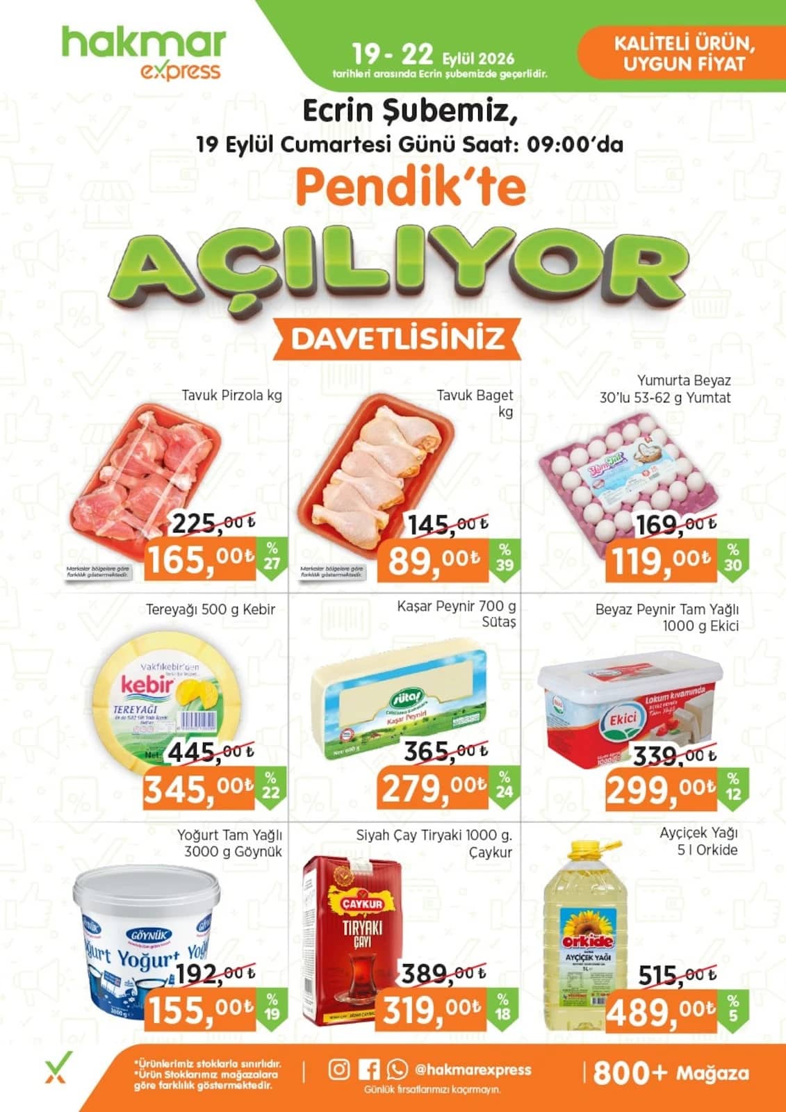 Hakmar Express - Pendik/Ecrin Mağazası Açılış İndirim Broşürü 19 - 22 Eylül 2026 - Sayfa 1