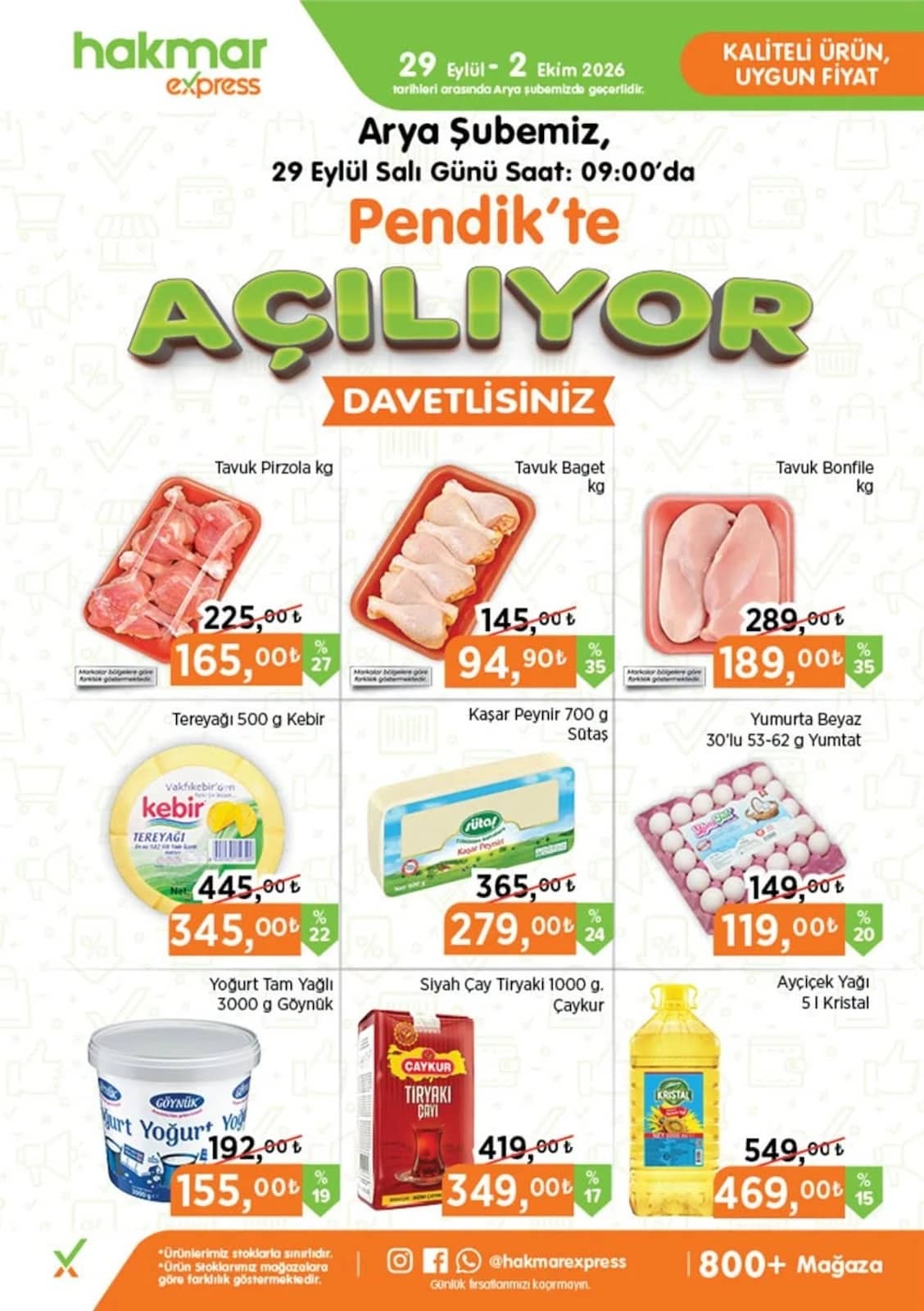Hakmar Express - Pendik/Arya Mağazası Açılış İndirim Broşürü 29 Eylül - 02 Ekim 2026 - Sayfa 1