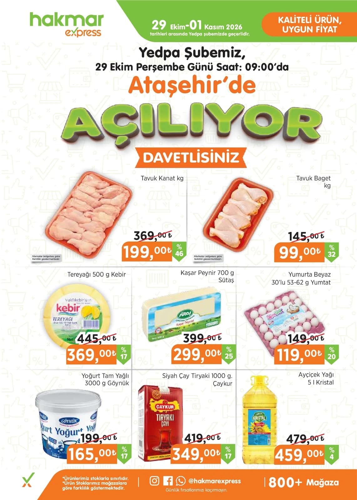Hakmar Express - Ataşehir/Yedpa Mağazası Açılış İndirim Broşürü 29 Ekim - 01 Kasım 2026 - Sayfa 1