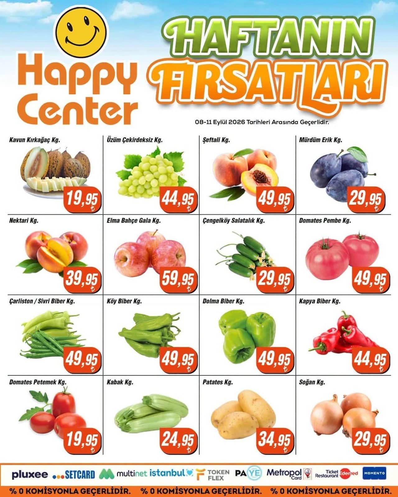 Happy Center - Manav İndirim Broşürü 08 - 11 Eylül 2026 - Sayfa 1