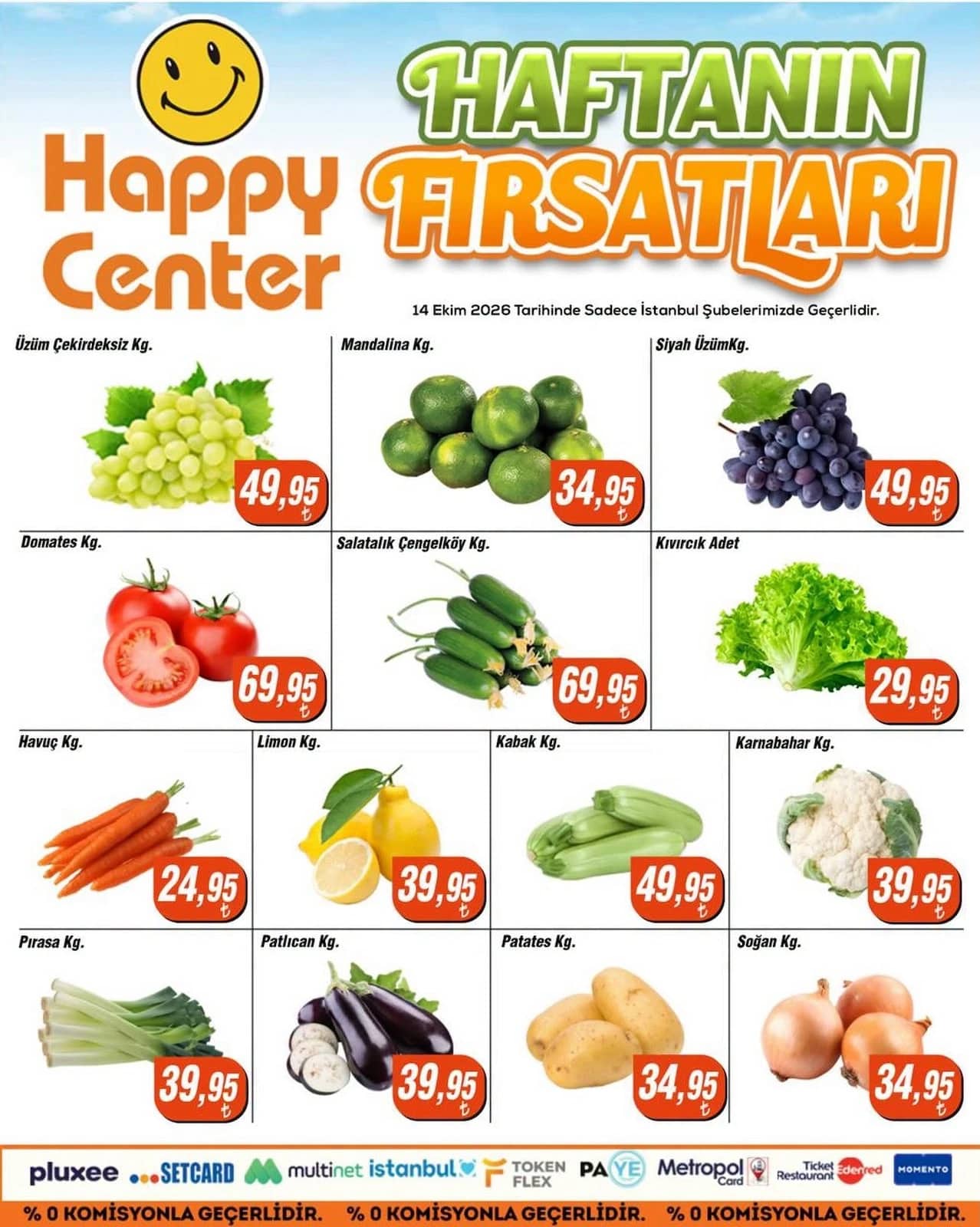 Happy Center - Manav İndirim Broşürü 14 - 14 Ekim 2026 - Sayfa 1