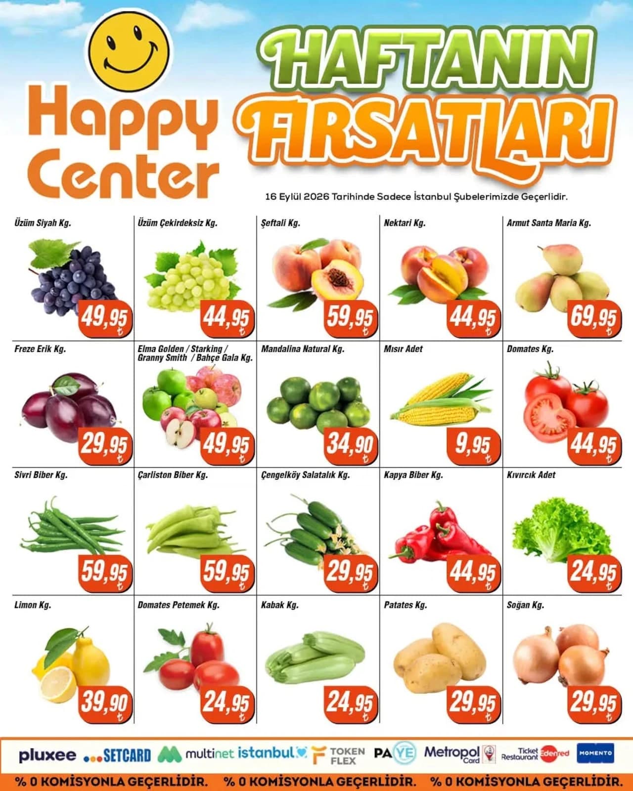 Happy Center - Manav İndirim Broşürü 16 - 16 Eylül 2026 - Sayfa 1