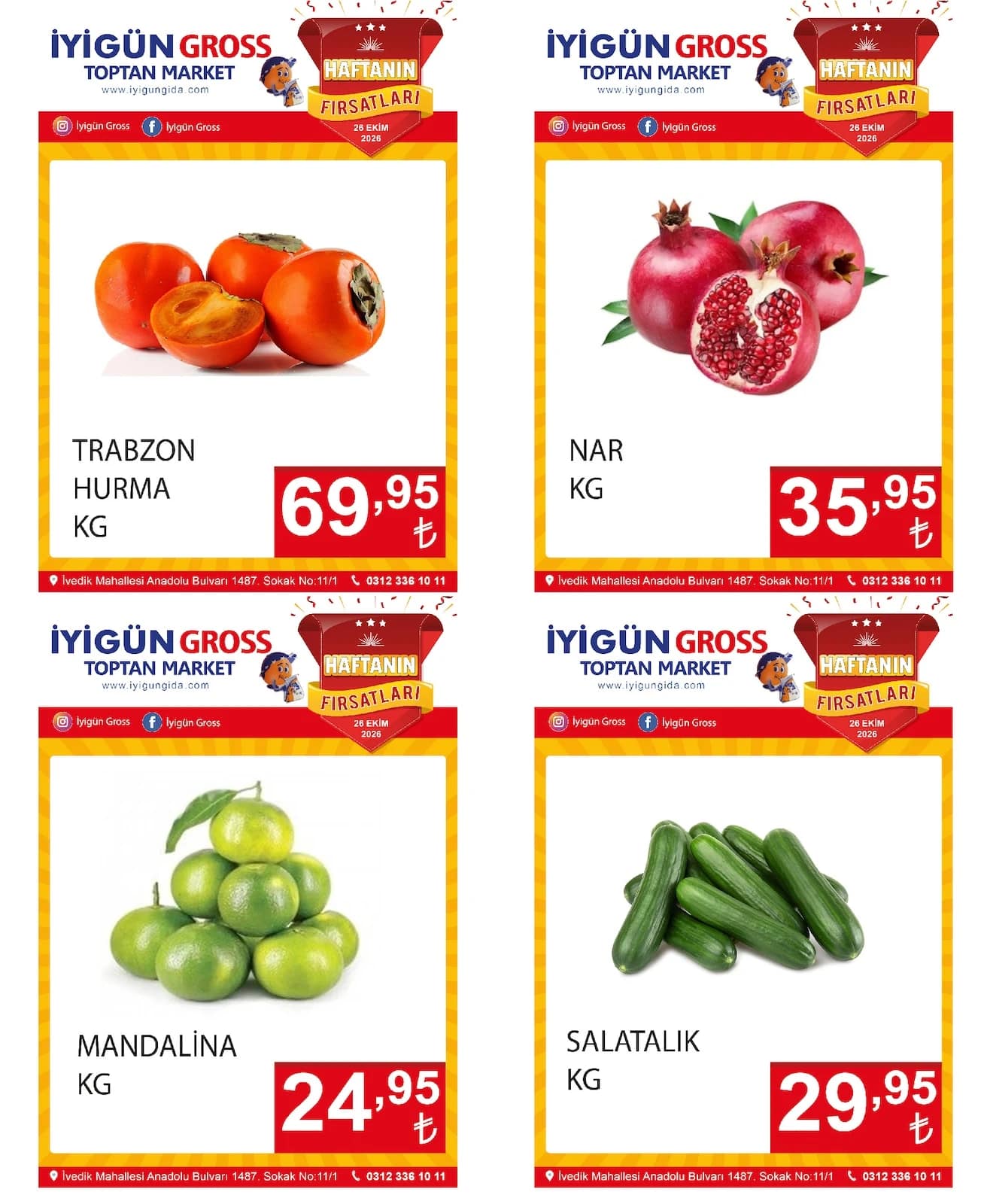 İyigün Gross - Manav İndirim Broşürü 26 - 26 Ekim 2026 - Sayfa 1
