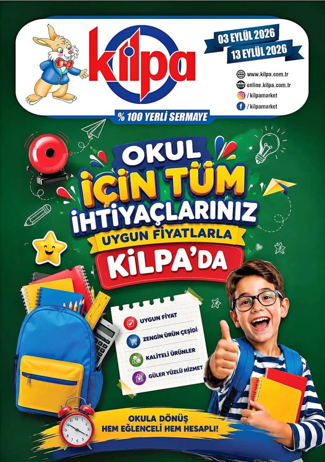 Kilpa Market - Okul Alışverişi 03 - 13 Eylül 2026 - Sayfa 1