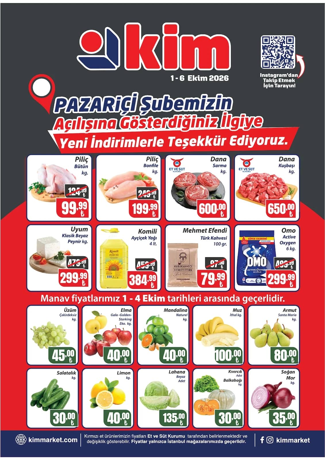 Kim Market - Pazariçi Şubesi İndirim Broşürü 01 - 06 Ekim 2026 - Sayfa 1