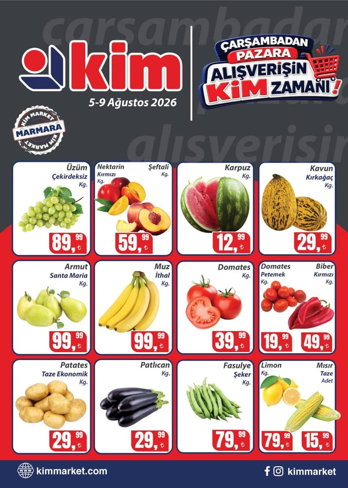 Kim Market - İndirim Broşürü - Marmara 05 - 09 Ağustos 2026 - Sayfa 1