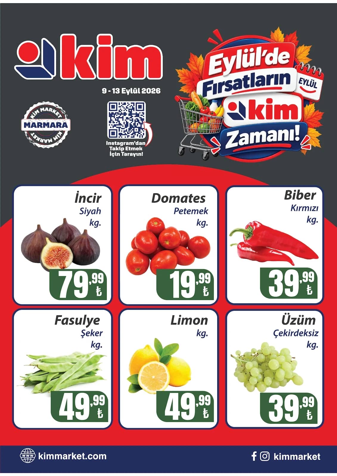Kim Market - Manav İndirimleri - Marmara 09 - 13 Eylül 2026 - Sayfa 1