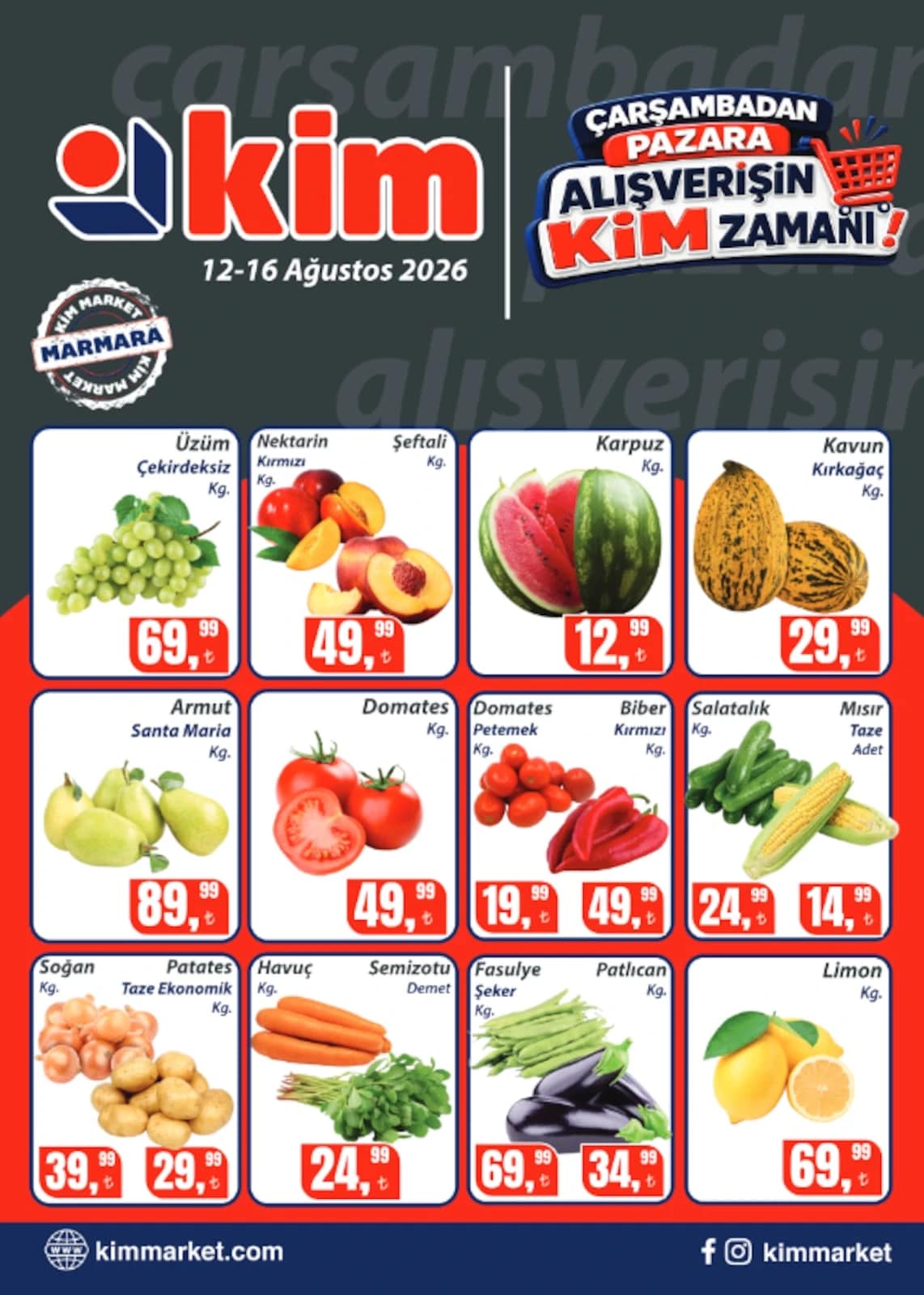 Kim Market - İndirim Broşürü - Marmara 12 - 16 Ağustos 2026 - Sayfa 1