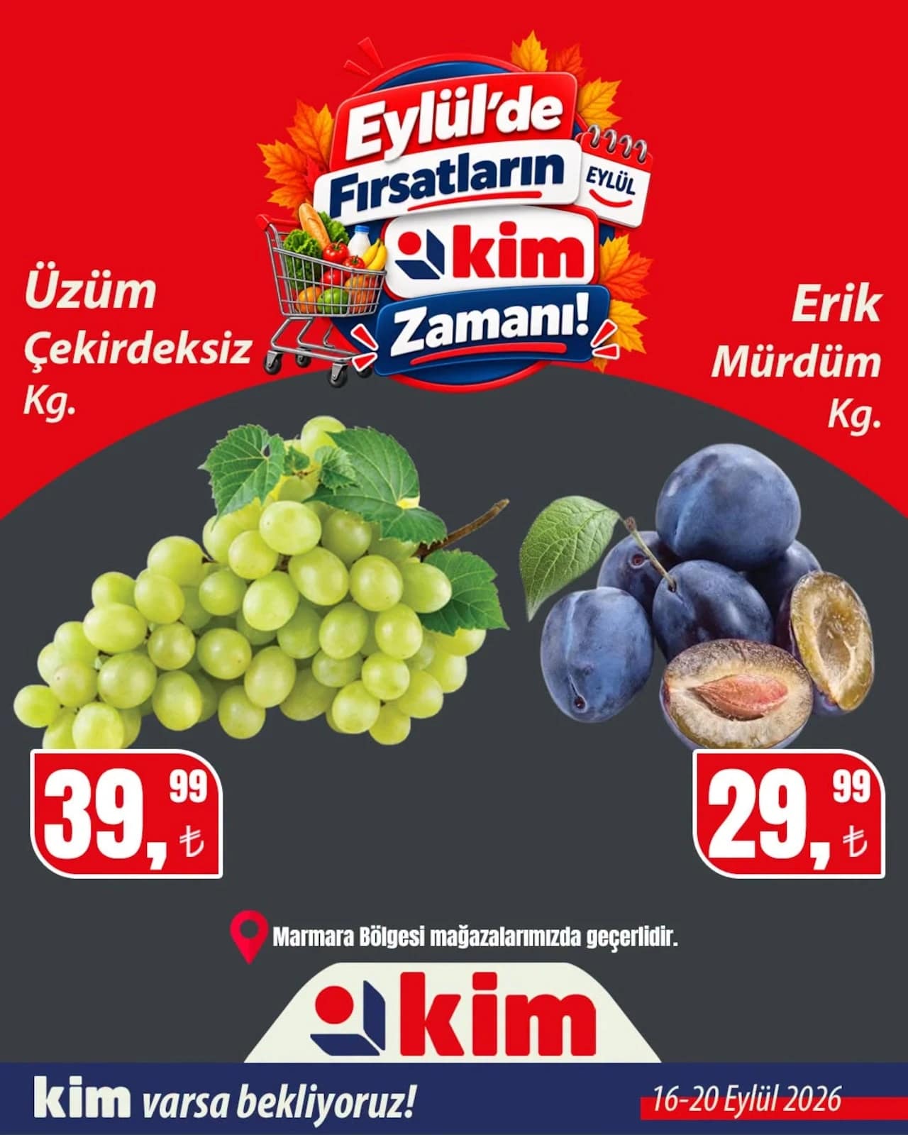 Kim Market - Manav İndirimleri - Marmara 16 - 20 Eylül 2026 - Sayfa 1