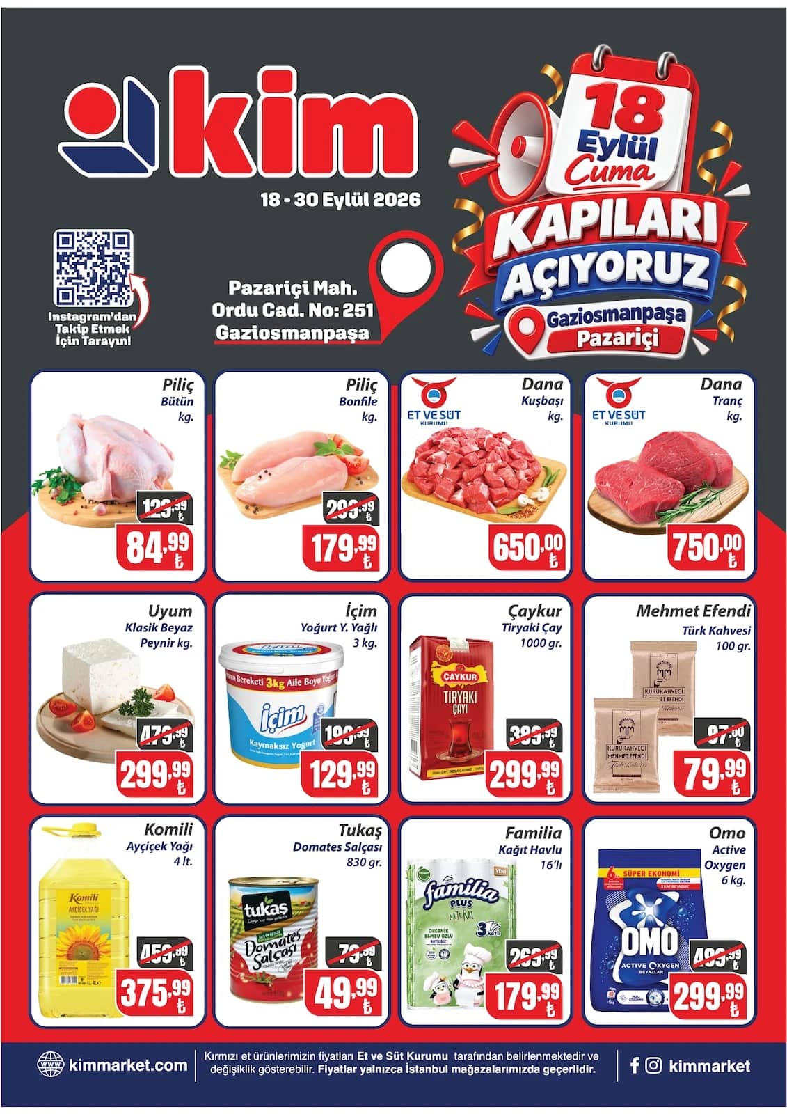 Kim Market - Gaziosmanpaşa Pazariçi Şubesi İndirim Broşürü 18 - 30 Eylül 2026 - Sayfa 1