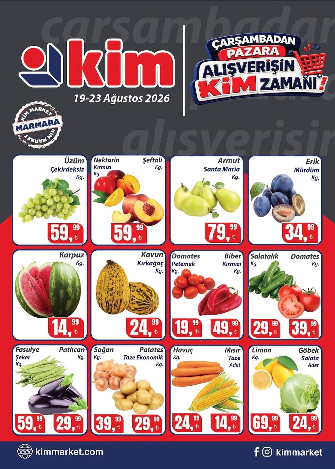 Kim Market - İndirim Broşürü - Marmara 19 - 23 Ağustos 2026 - Sayfa 1