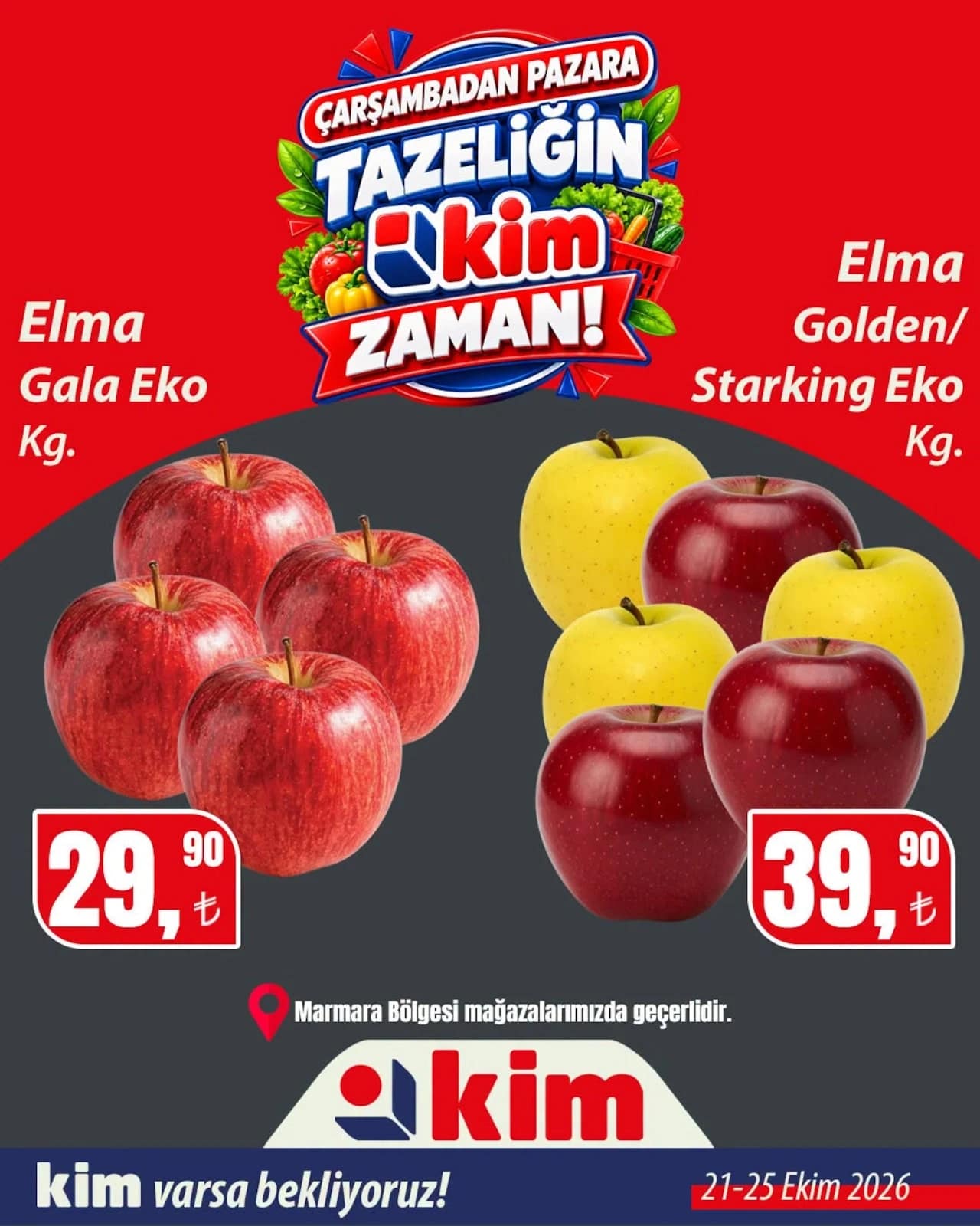 Kim Market - Manav İndirimleri - Marmara 21 - 25 Ekim 2026 - Sayfa 1