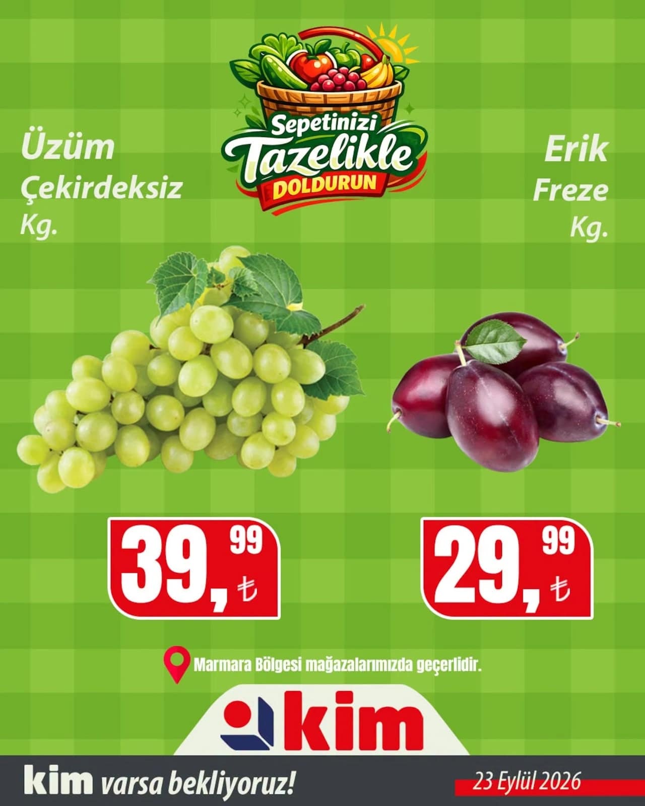 Kim Market - Halk Günü İndirimleri - Marmara 23 - 23 Eylül 2026 - Sayfa 1