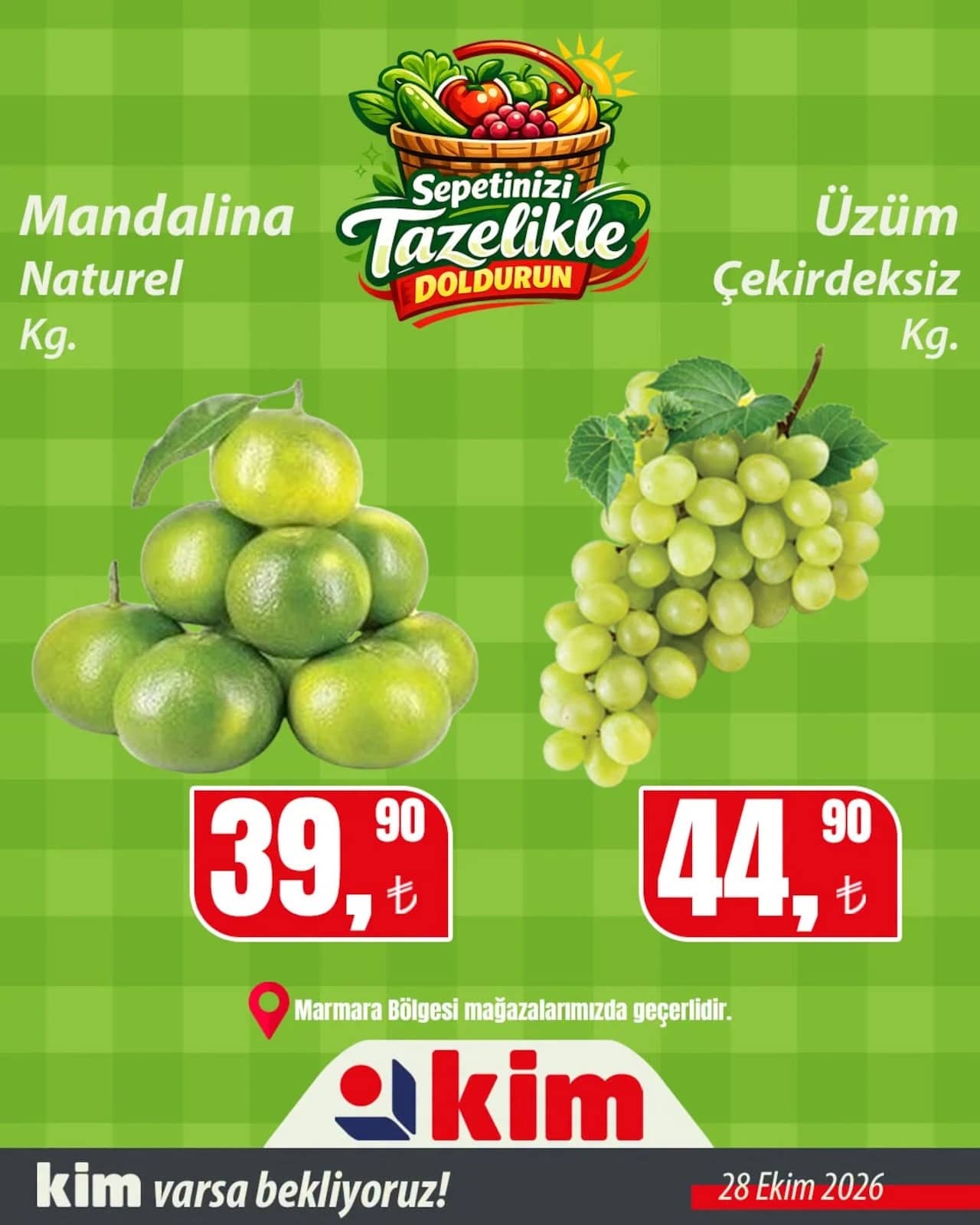 Kim Market - Halk Günü İndirimleri - Marmara 28 - 28 Ekim 2026 - Sayfa 1