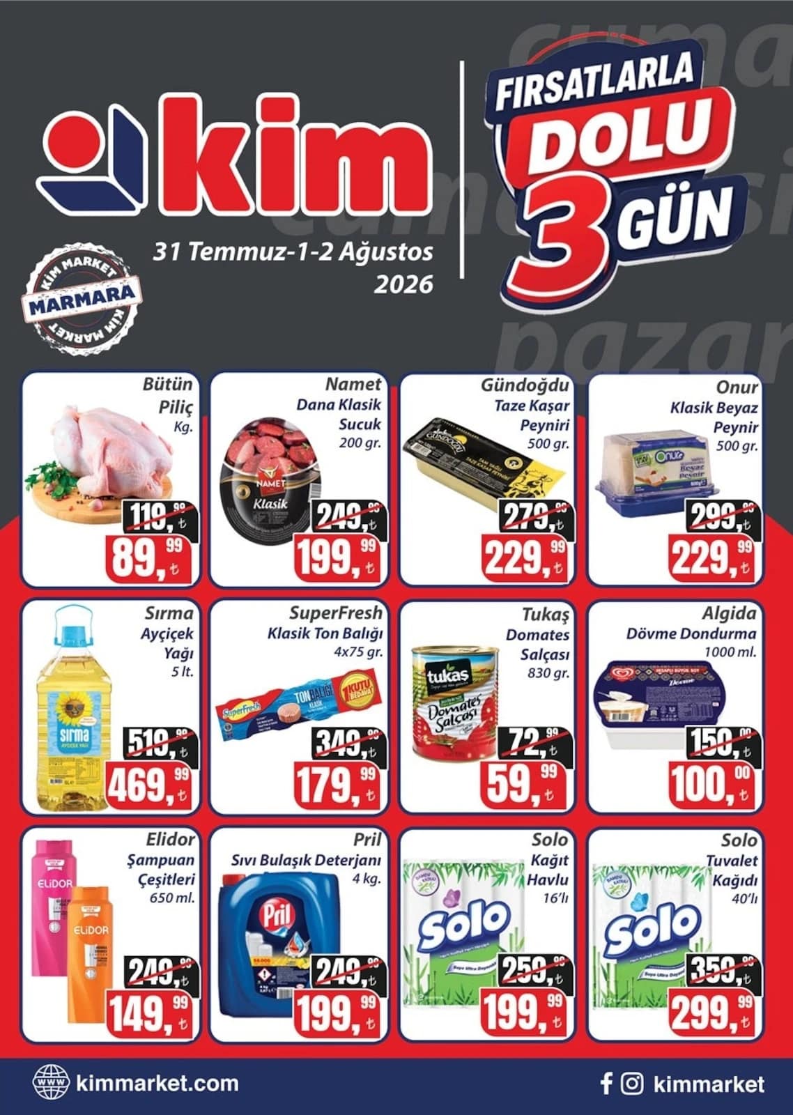 Kim Market - İndirim Broşürü - Marmara 31 Temmuz - 02 Ağustos 2026 - Sayfa 1