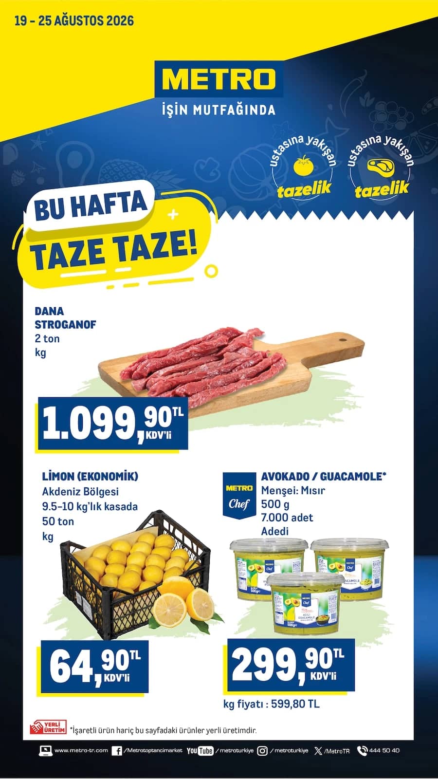 Metro - Taze Ürünler 19 - 25 Ağustos 2026
