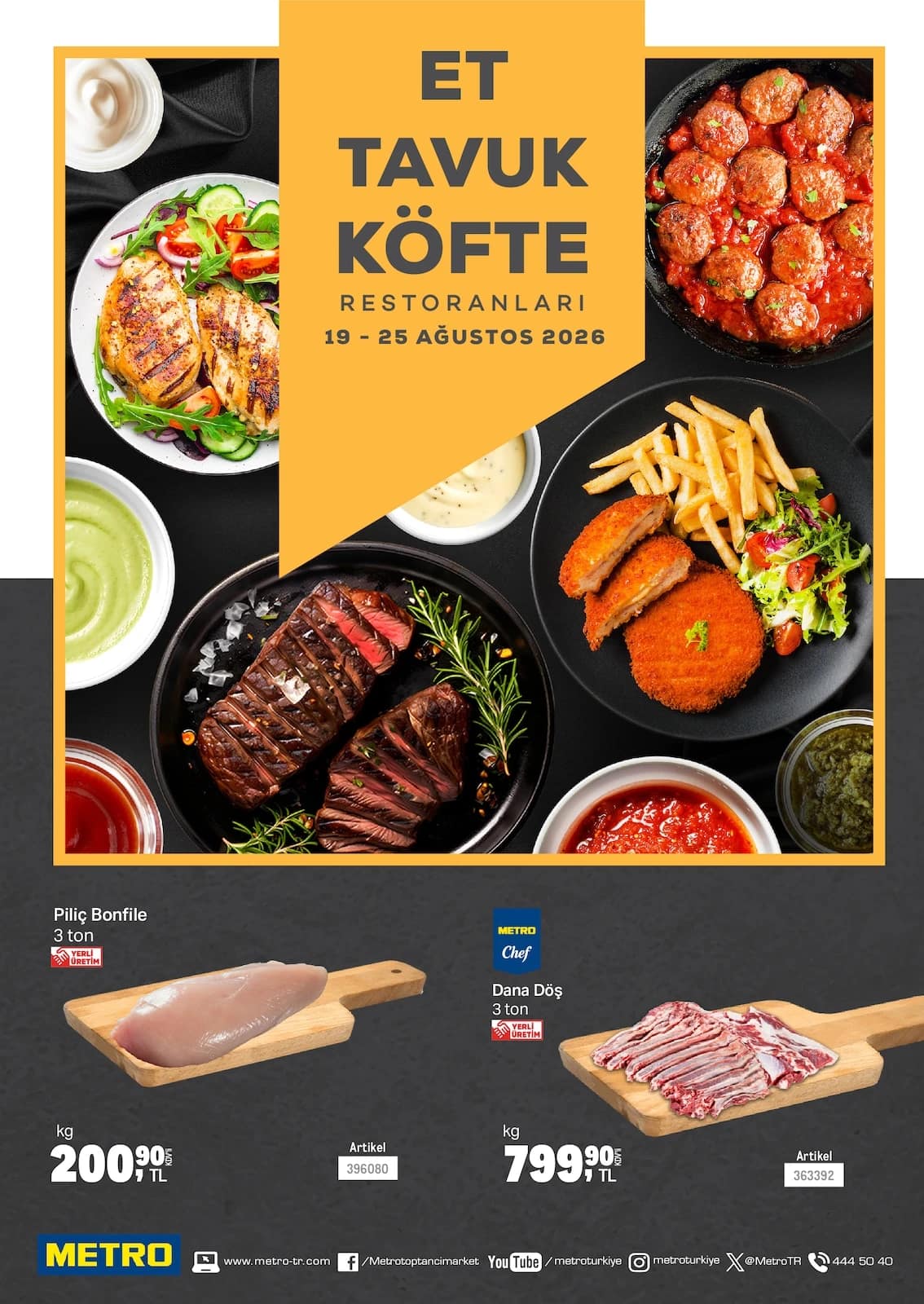 Metro - Et Tavuk ve Köfte Restoranları 19 - 25 Ağustos 2026