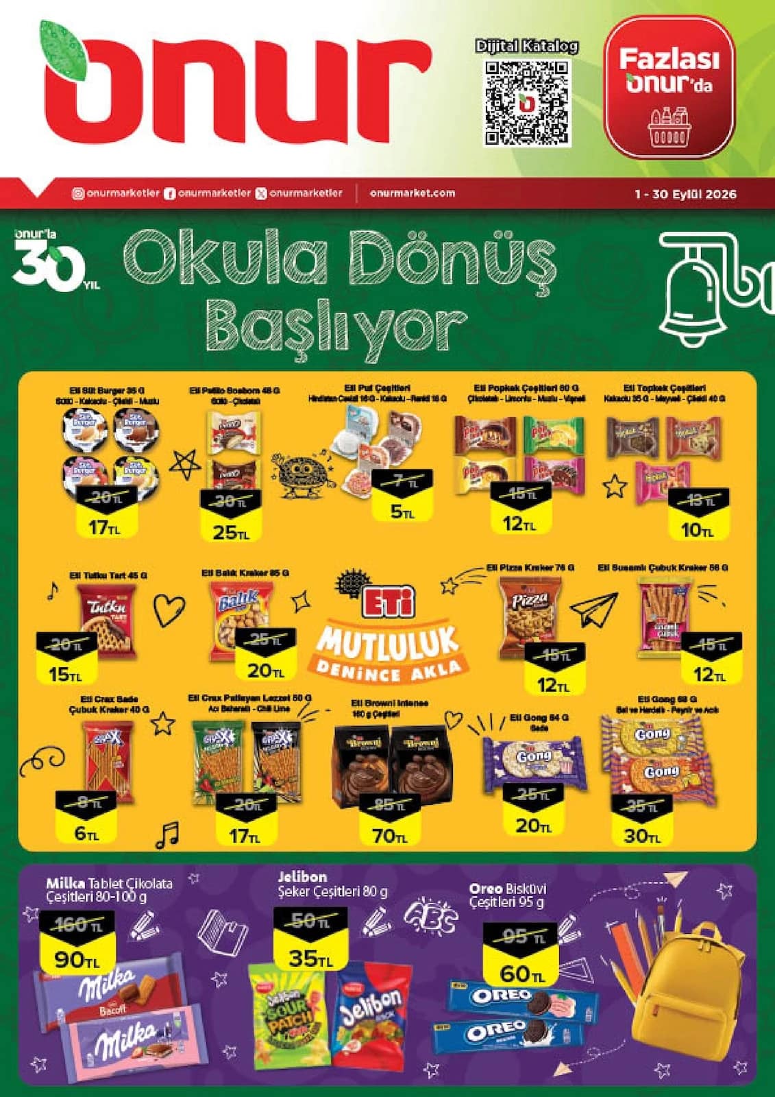 Onur Market - İndirim Broşürü - İstanbul, Trakya 01 - 30 Eylül 2026 - Sayfa 1