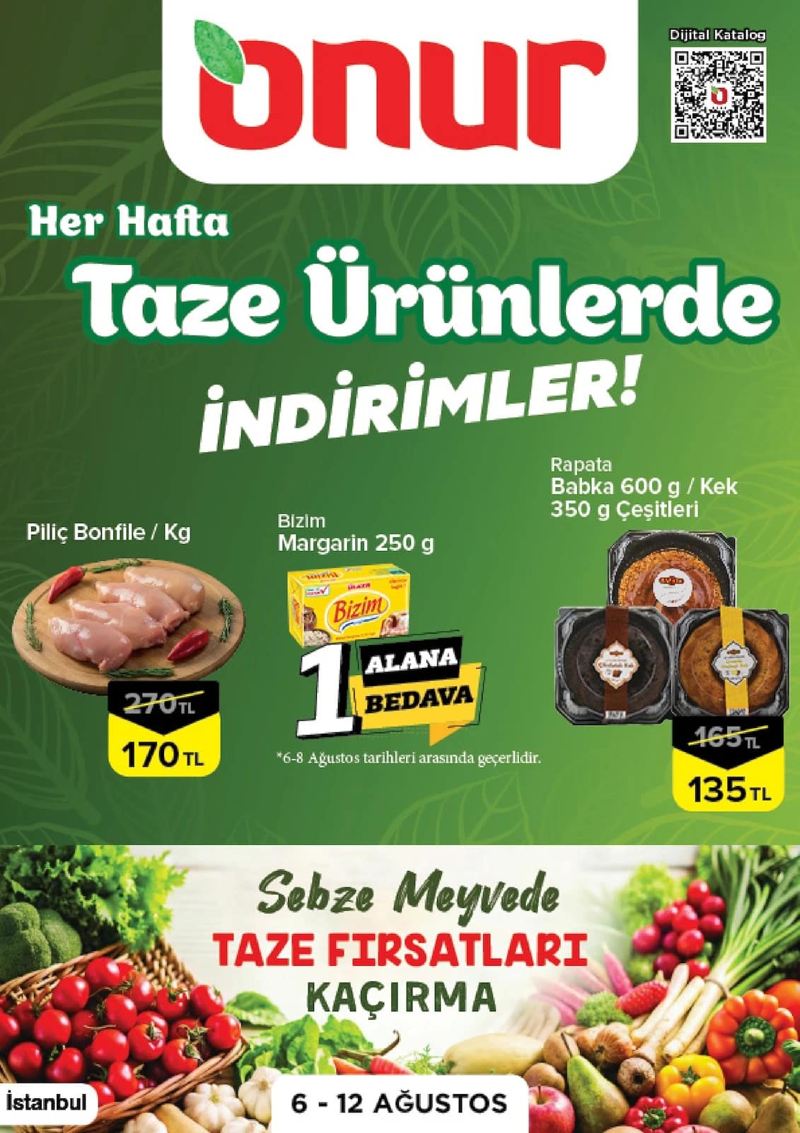 Onur Market - İndirim Broşürü - İstanbul, Trakya 06 - 12 Ağustos 2026 - Sayfa 1
