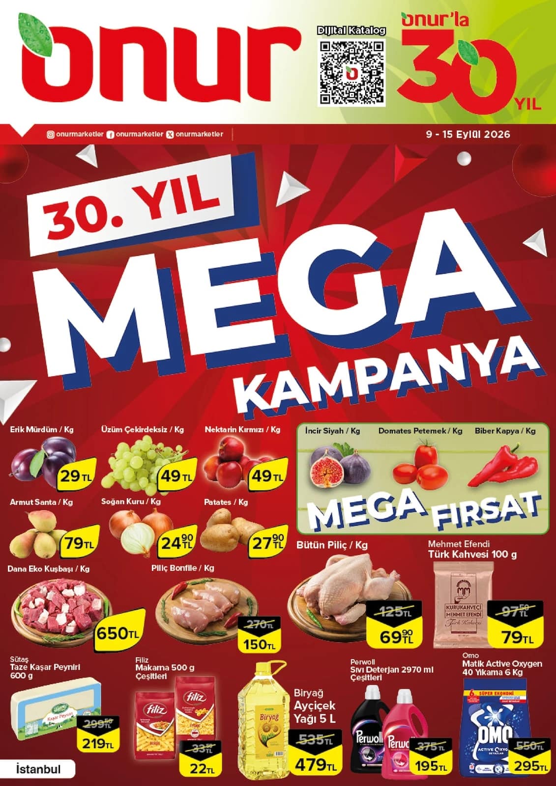 Onur Market - İndirim Broşürü - İstanbul, Trakya 09 - 15 Eylül 2026 - Sayfa 1