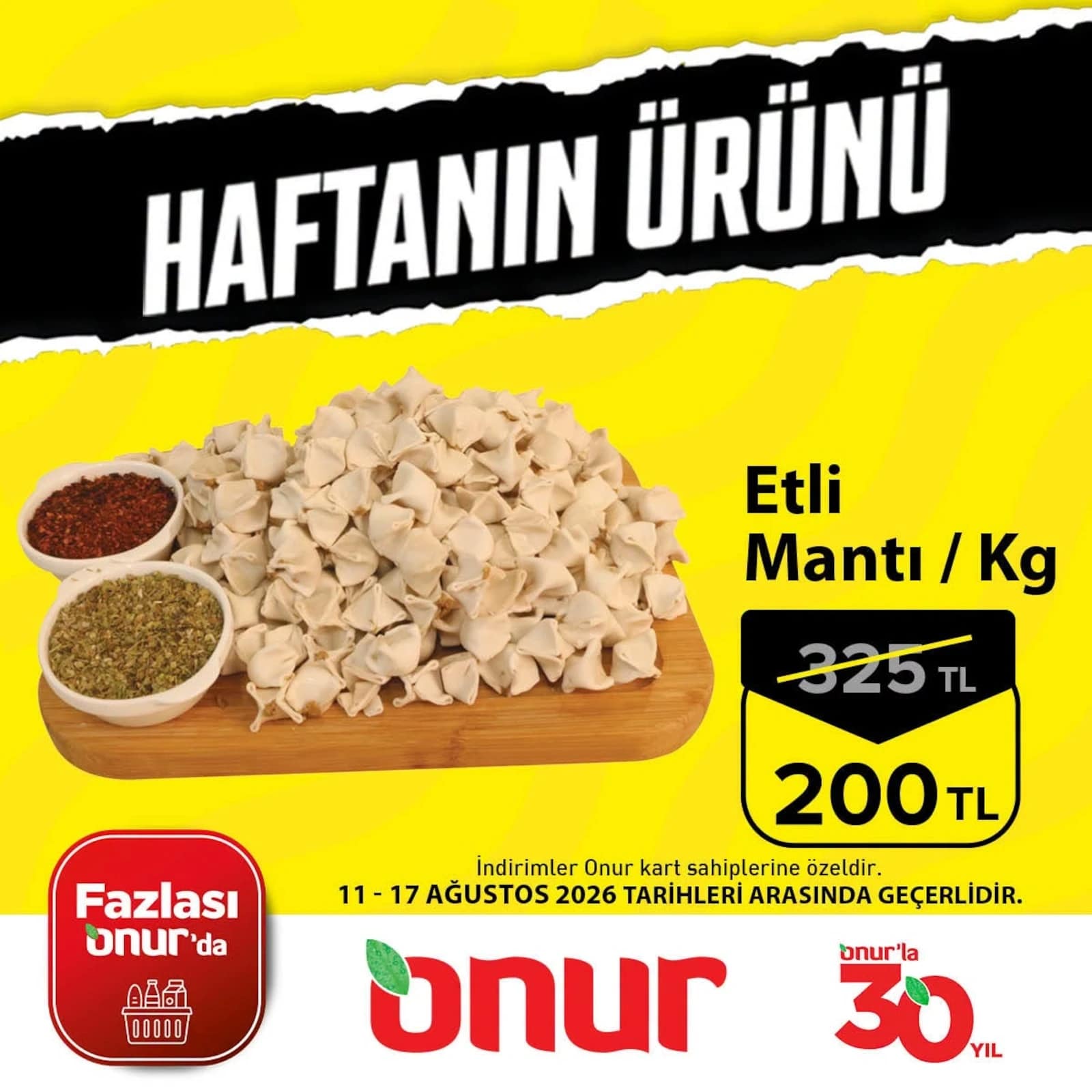 Onur Market - Haftanın Ürünü 11 - 17 Ağustos 2026 - Sayfa 1