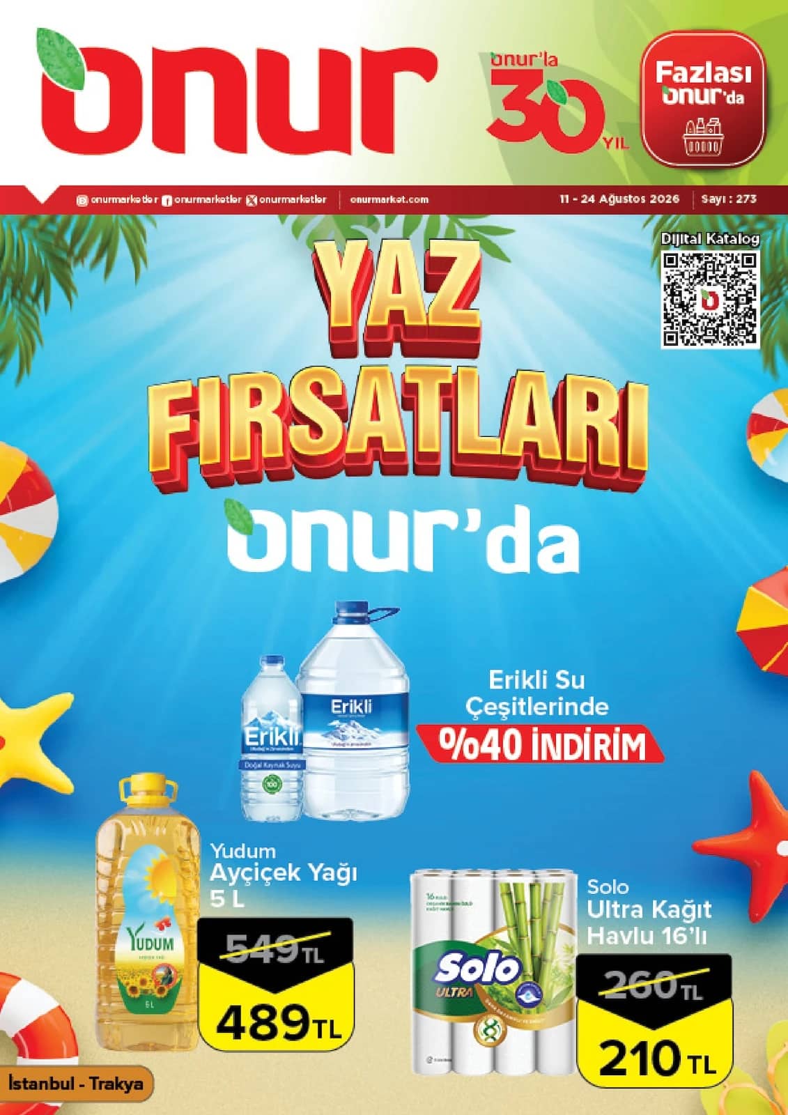 Onur Market - İndirim Broşürü - İstanbul, Trakya 11 - 24 Ağustos 2026 - Sayfa 1