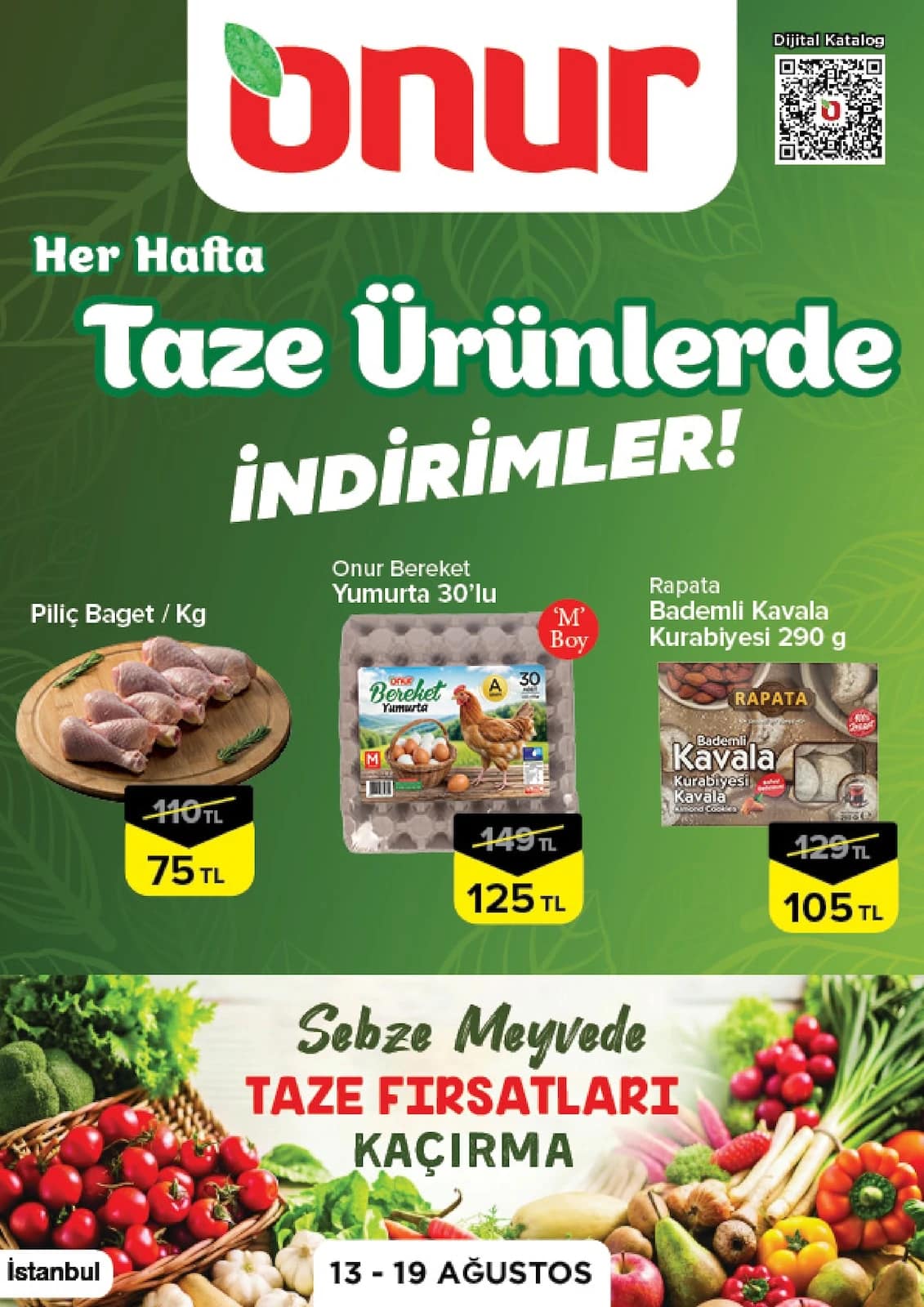 Onur Market - İndirim Broşürü - İstanbul, Trakya 13 - 19 Ağustos 2026 - Sayfa 1