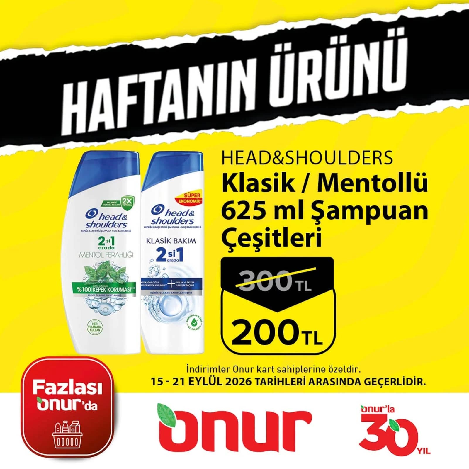 Onur Market - Haftanın Ürünü 15 - 21 Eylül 2026 - Sayfa 1