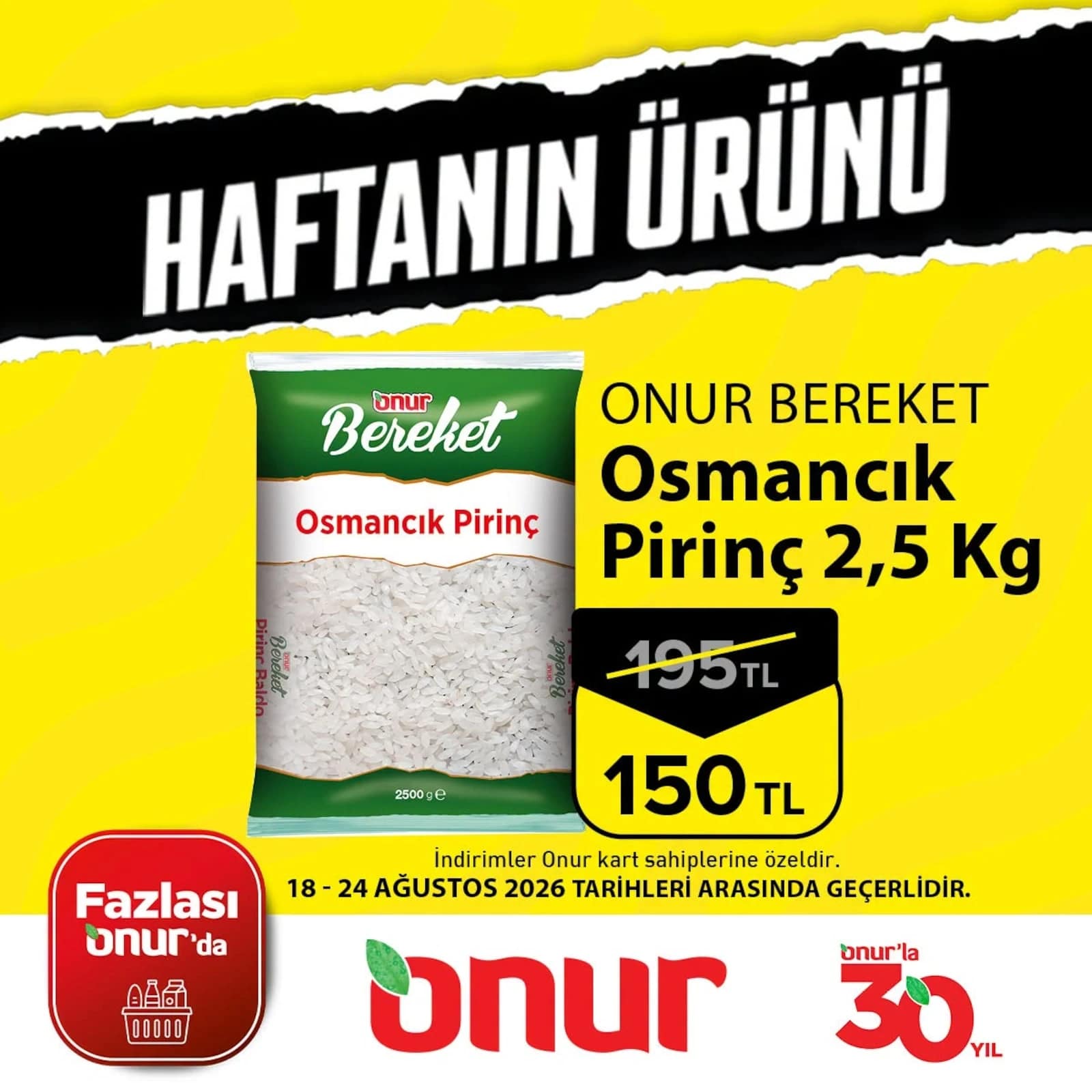 Onur Market - Haftanın Ürünü 18 - 24 Ağustos 2026 - Sayfa 1