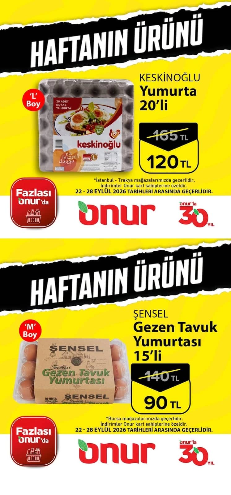 Onur Market - Haftanın Ürünü 22 - 28 Eylül 2026 - Sayfa 1