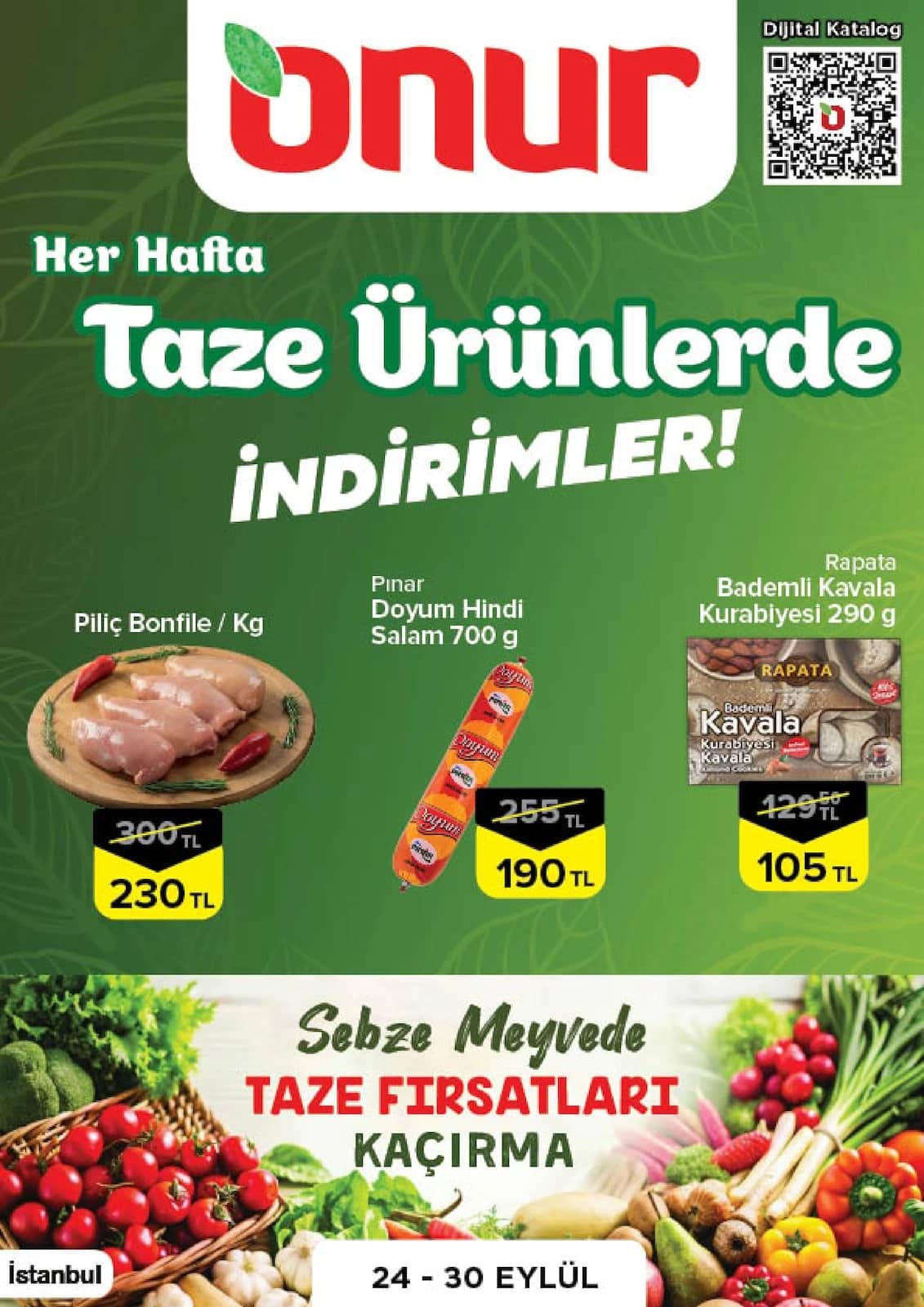 Onur Market - İndirim Broşürü - İstanbul, Trakya 24 - 30 Eylül 2026 - Sayfa 1