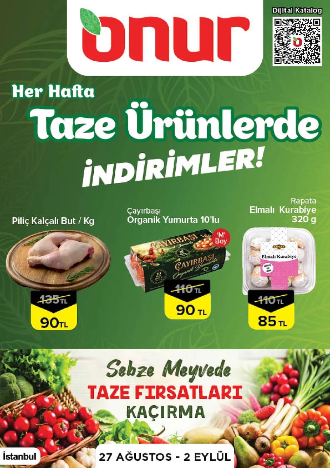Onur Market - İndirim Broşürü - İstanbul, Trakya 27 Ağustos - 02 Eylül 2026
