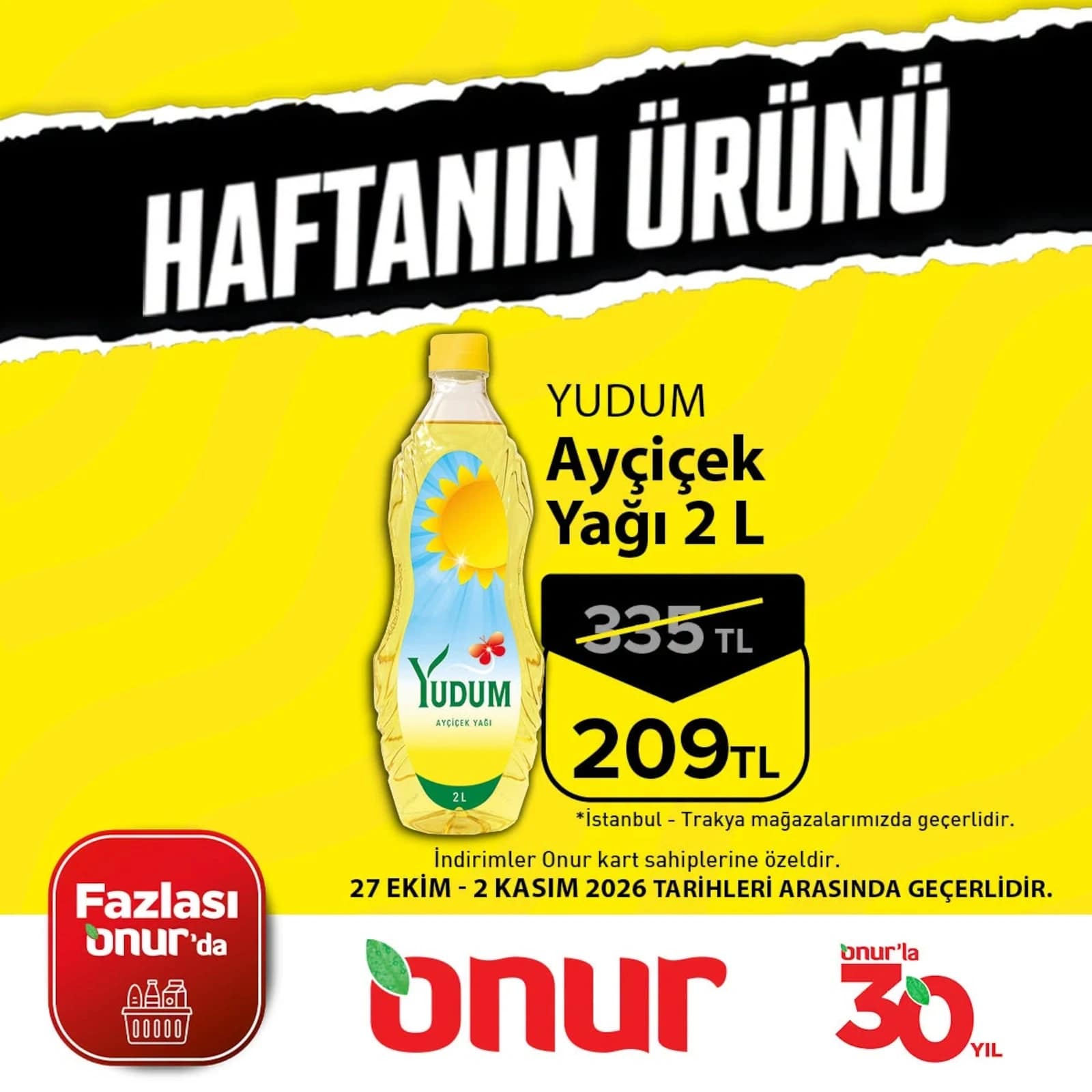 Onur Market - Haftanın Ürünü 27 Ekim - 02 Kasım 2026 - Sayfa 1