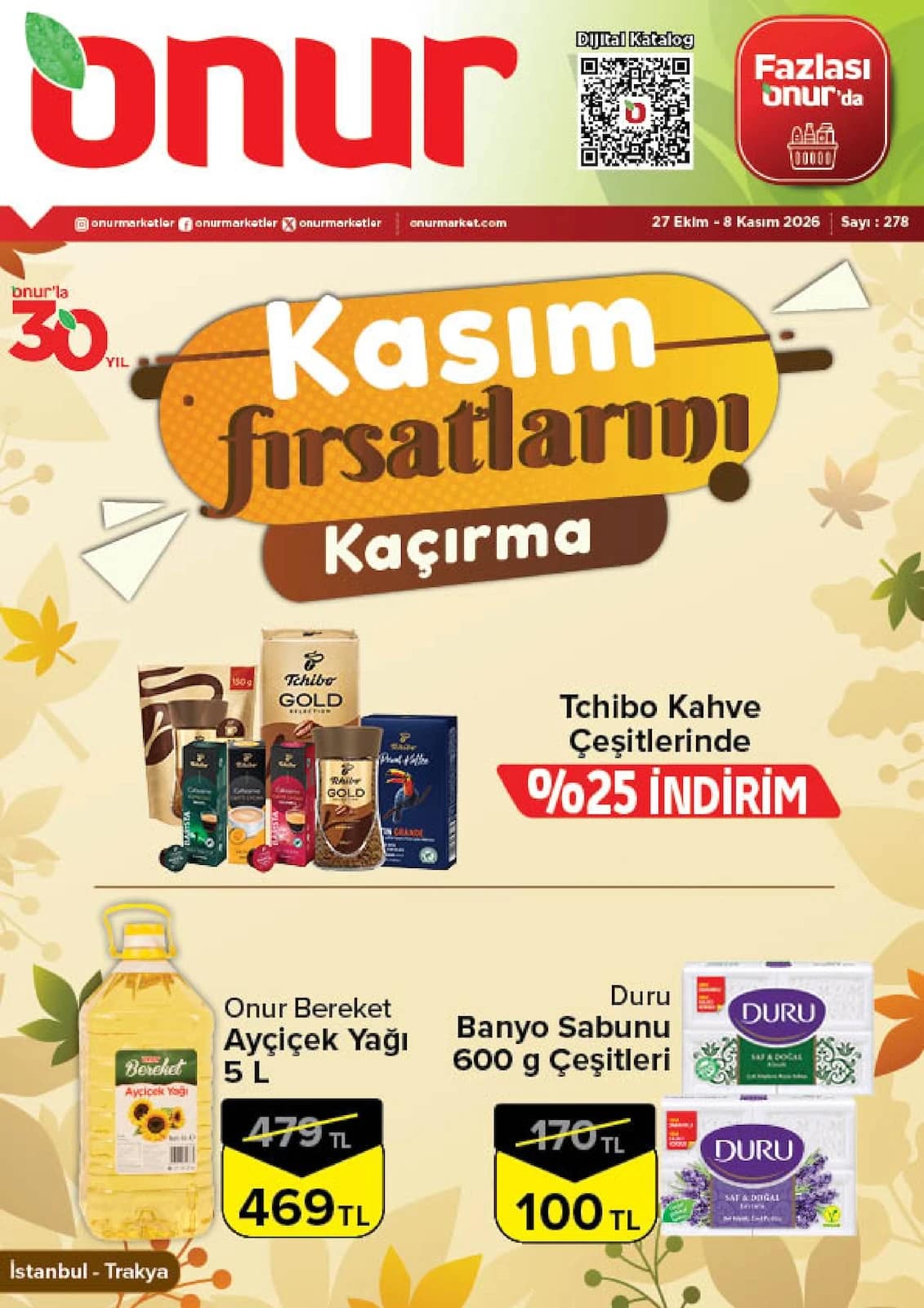Onur Market - İndirim Broşürü - İstanbul, Trakya 27 Ekim - 08 Kasım 2026 - Sayfa 1