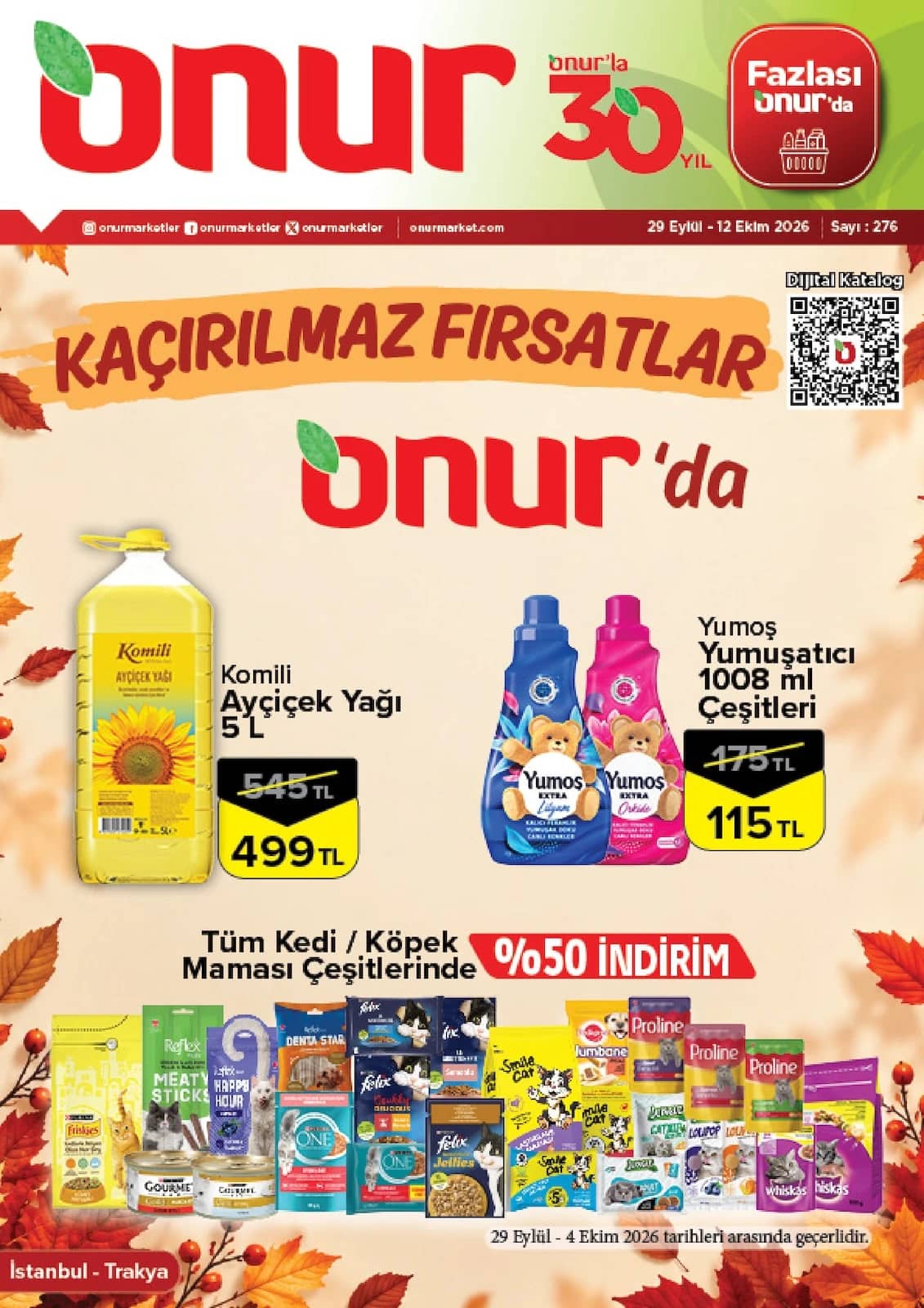 Onur Market - İndirim Broşürü - İstanbul, Trakya 29 Eylül - 12 Ekim 2026 - Sayfa 1