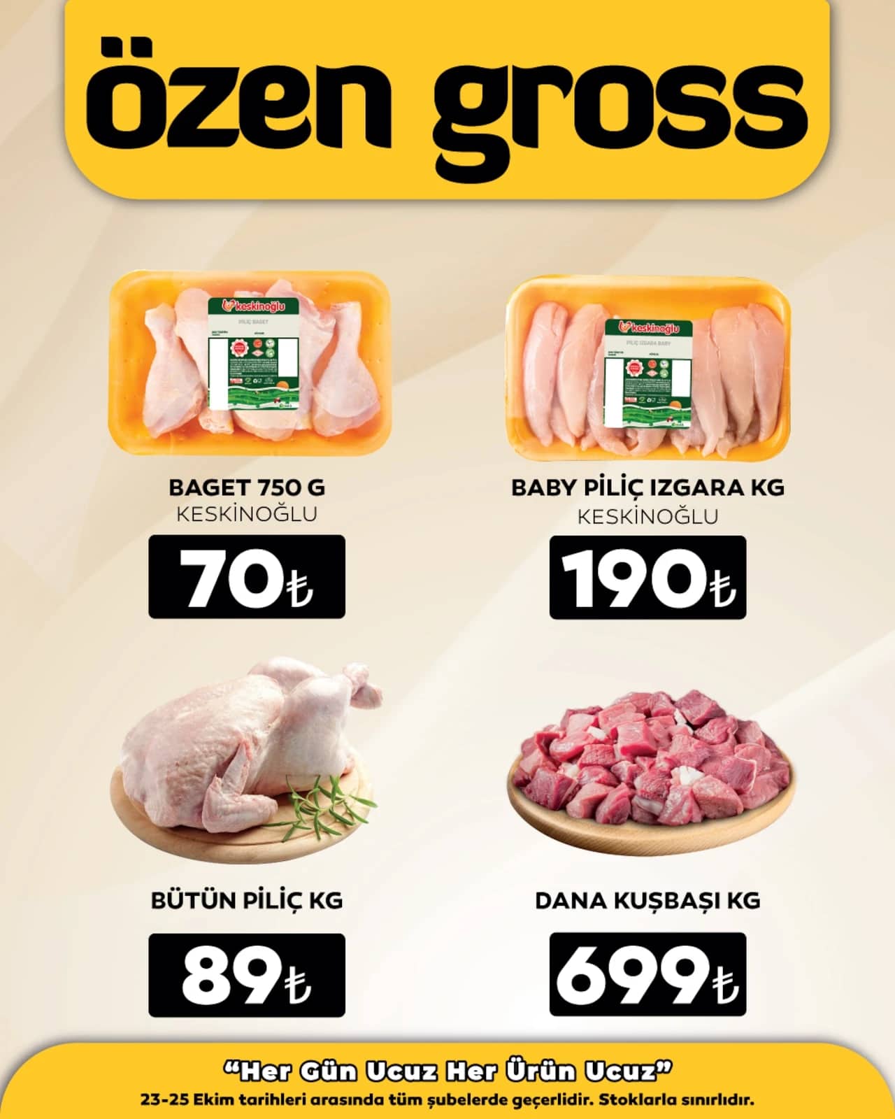 Özen Gross - İndirimli Ürünler 23 - 25 Ekim 2026