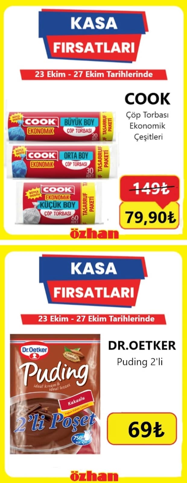 Özhan Marketler Zinciri - İndirimli Ürünler 23 - 27 Ekim 2026