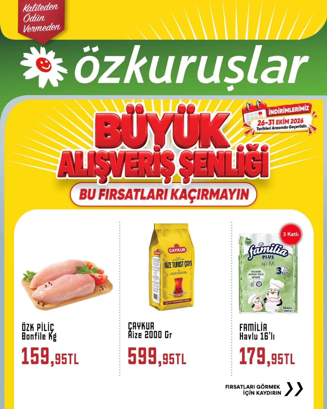 Özkuruşlar - İndirim Broşürü 26 - 31 Ekim 2026 - Sayfa 1