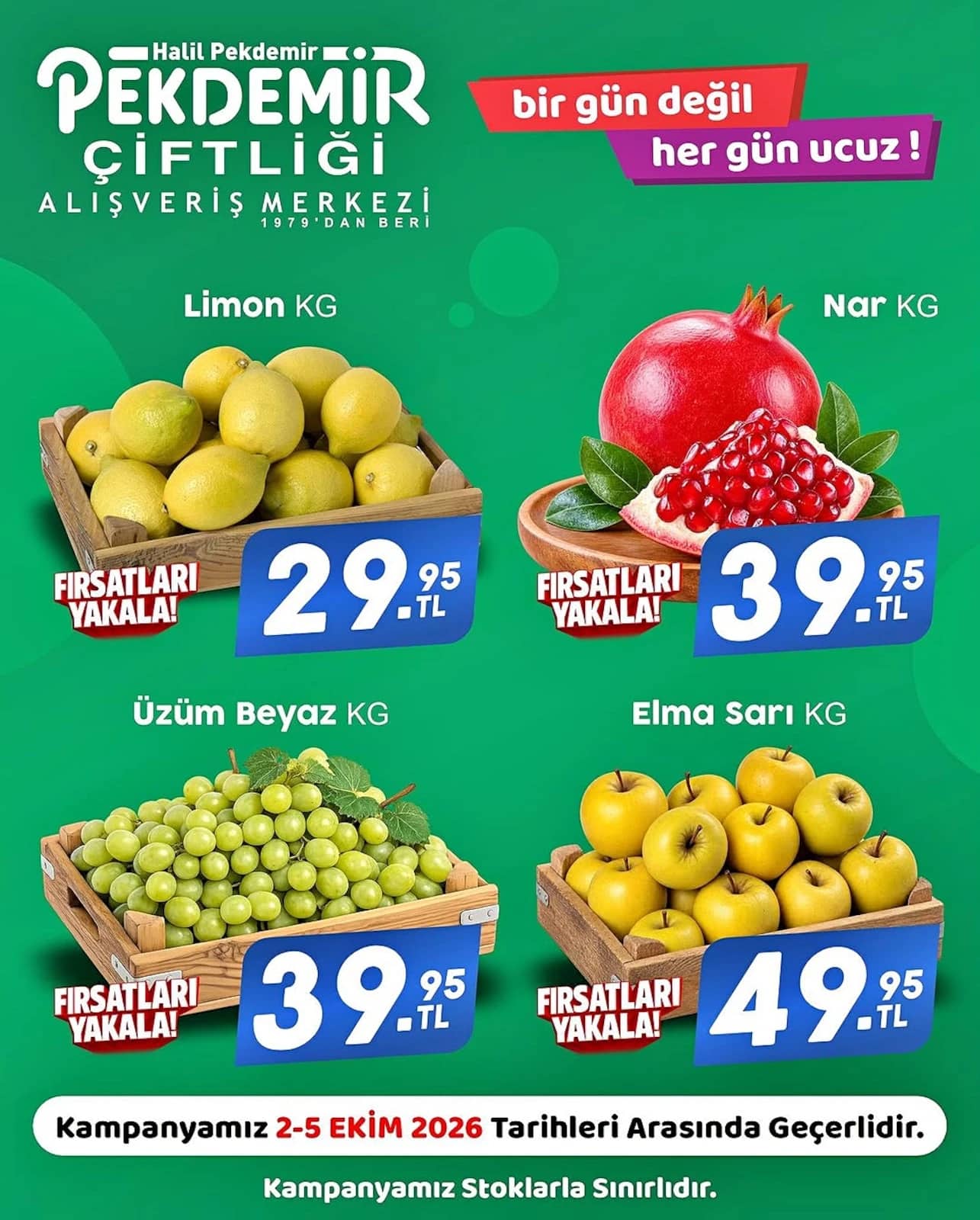 Pekdemir Market - Manav İndirimleri 02 - 05 Ekim 2026 - Sayfa 1