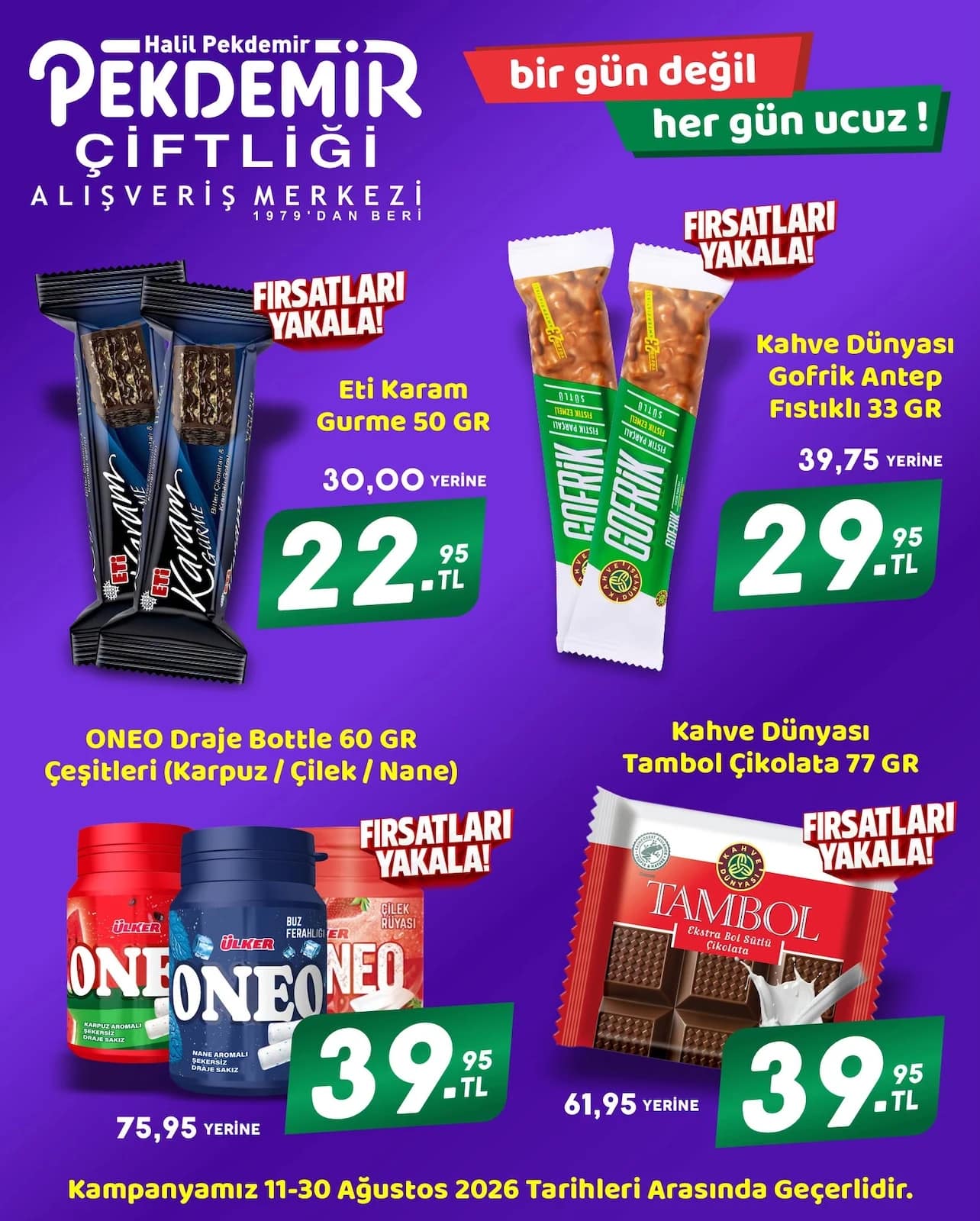 Pekdemir Market - İndirimli Ürünler 11 - 30 Ağustos 2026 - Sayfa 1