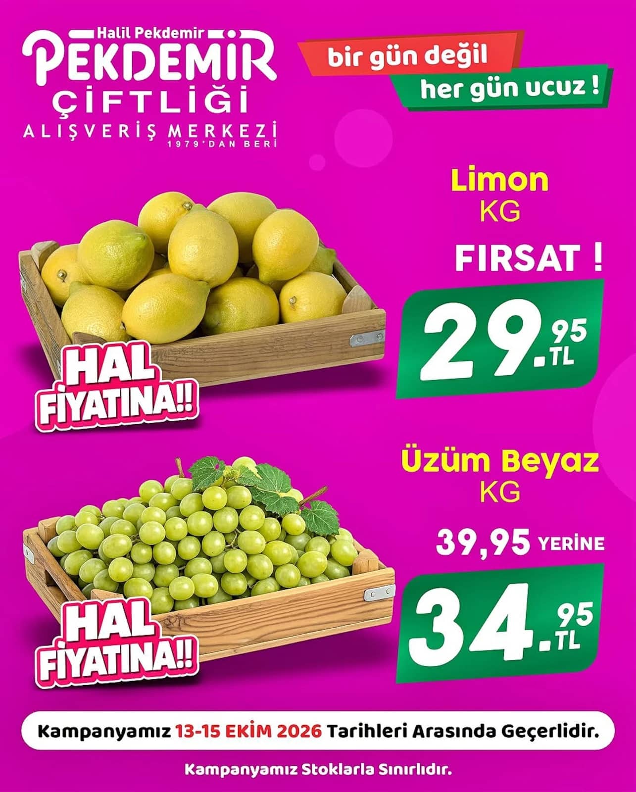 Pekdemir Market - Manav İndirim Broşürü 13 - 15 Ekim 2026 - Sayfa 1