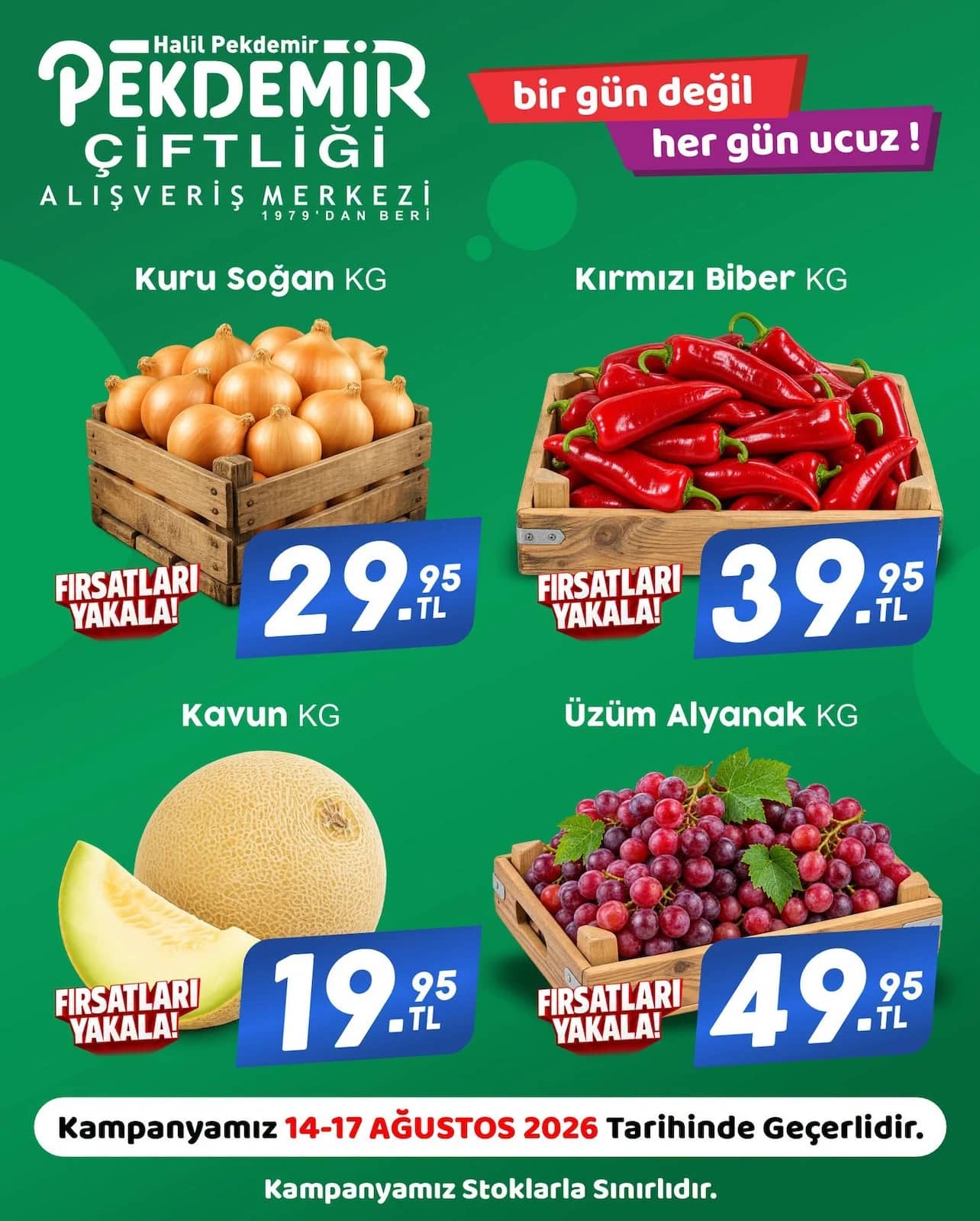 Pekdemir Market - Manav İndirimleri 14 - 17 Ağustos 2026 - Sayfa 1