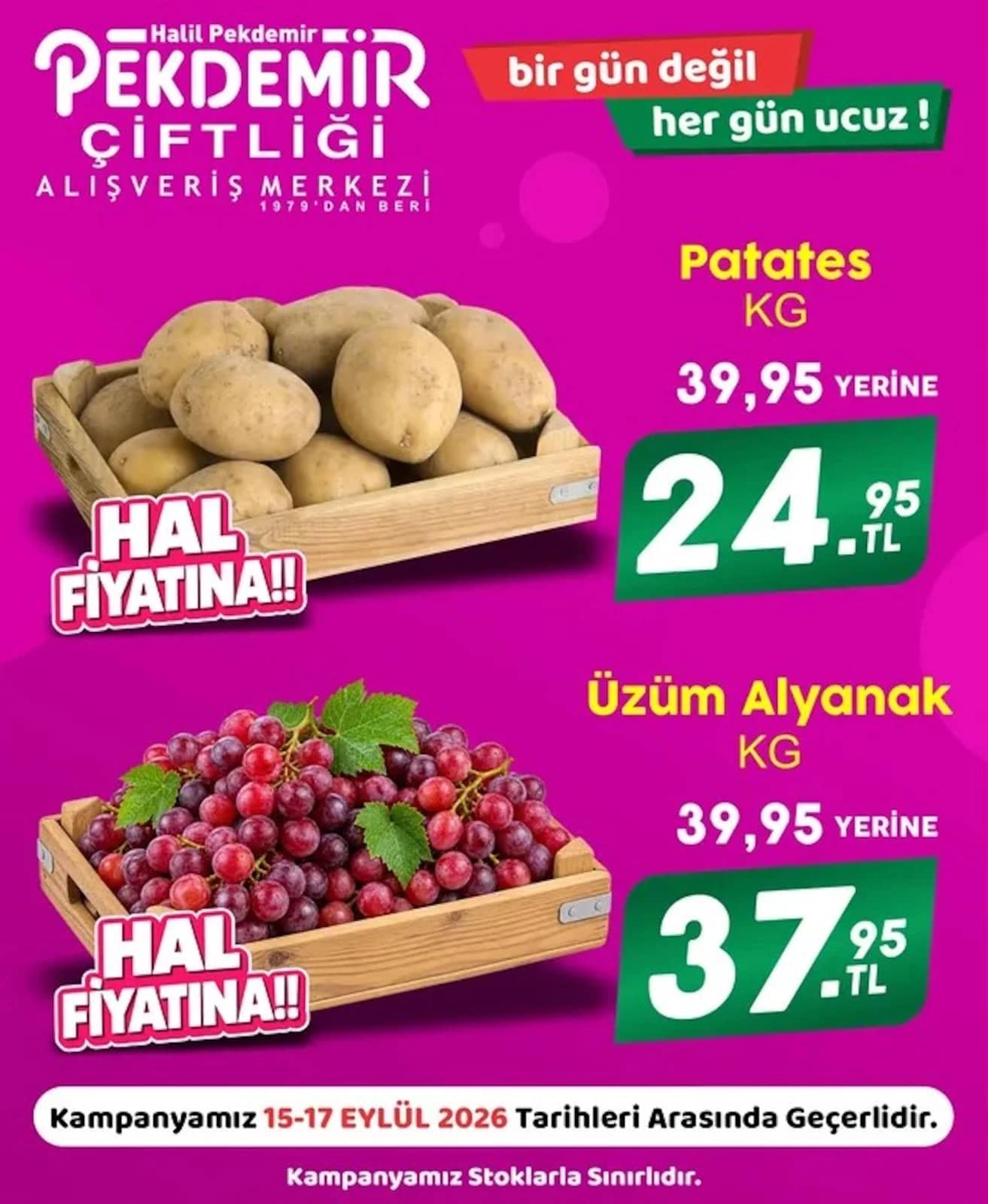 Pekdemir Market - Manav İndirimleri 15 - 17 Eylül 2026 - Sayfa 1