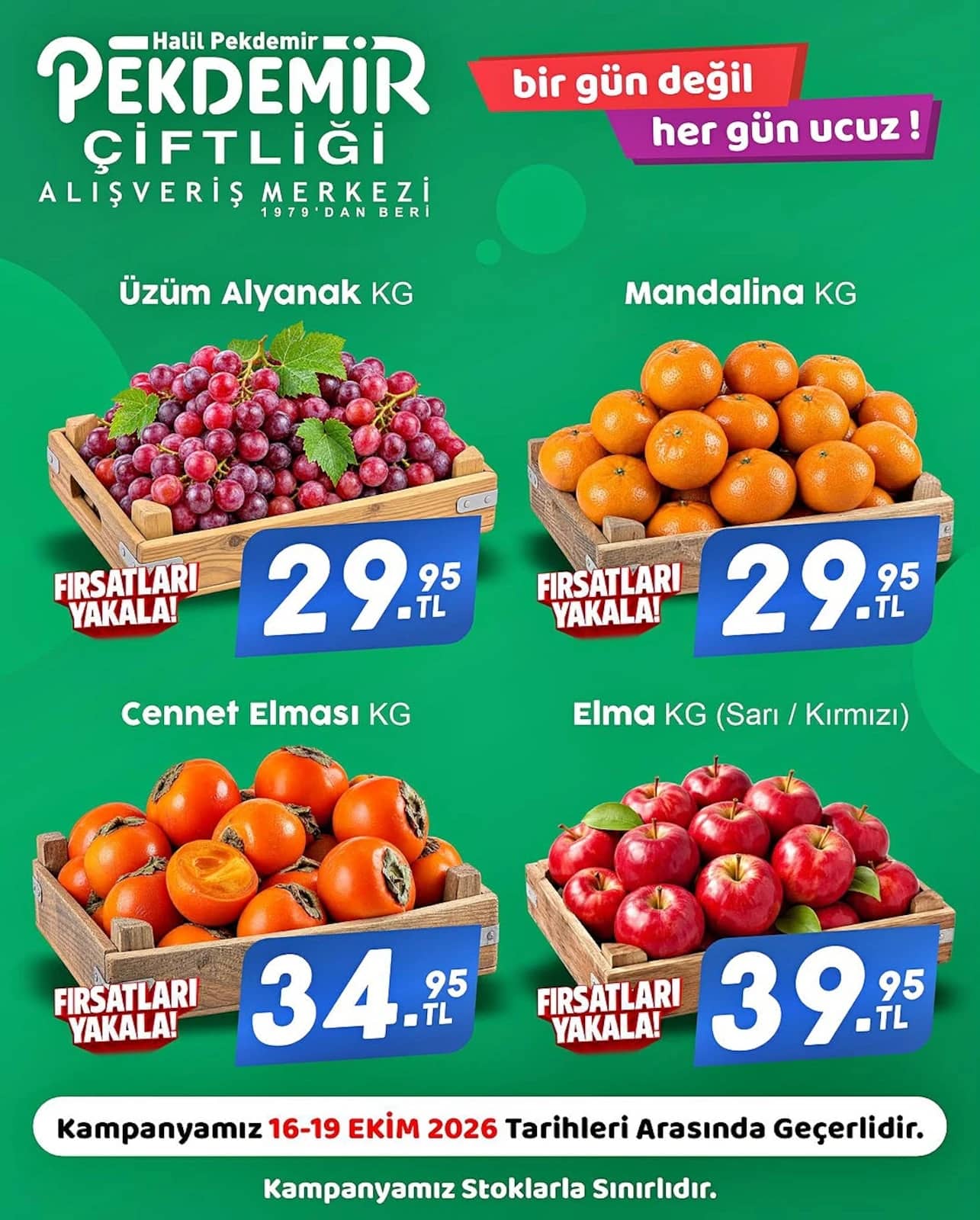 Pekdemir Market - Manav İndirimleri 16 - 19 Ekim 2026 - Sayfa 1