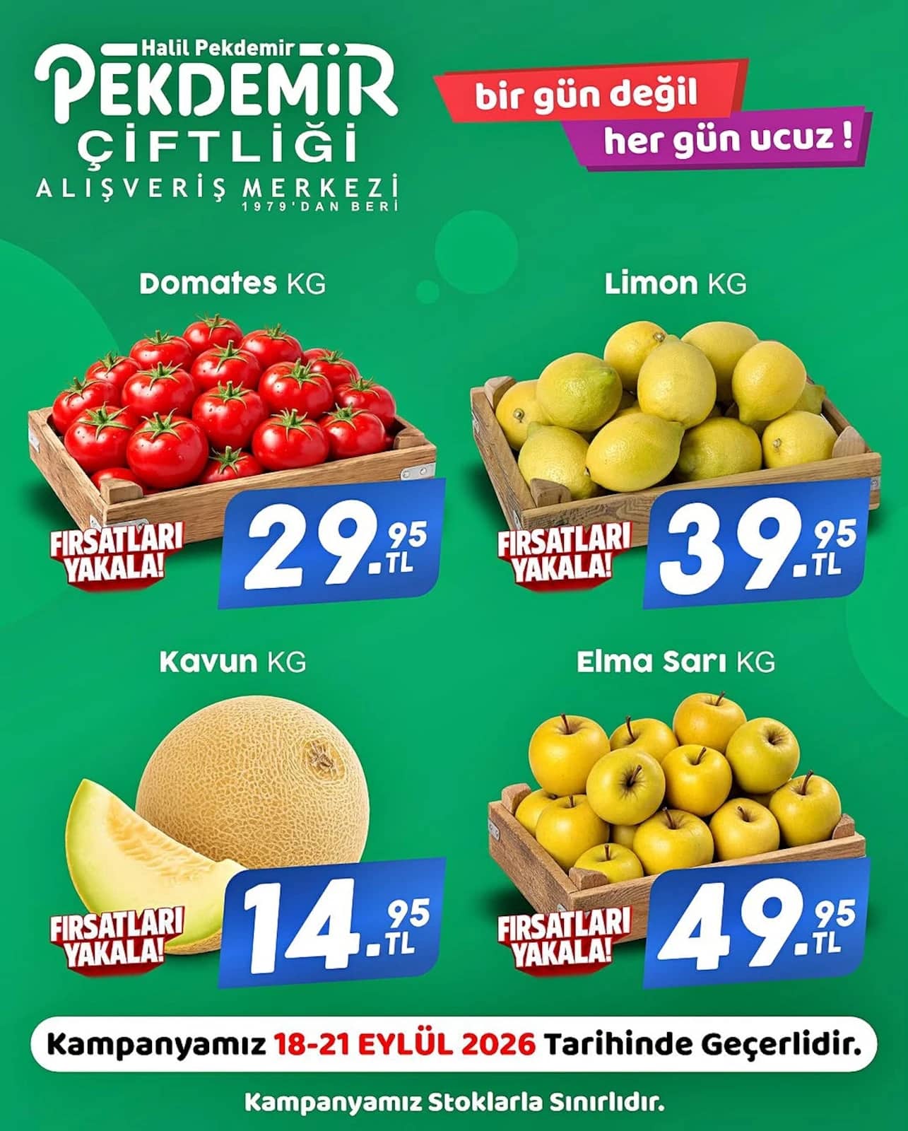 Pekdemir Market - Manav İndirimleri 18 - 21 Eylül 2026 - Sayfa 1