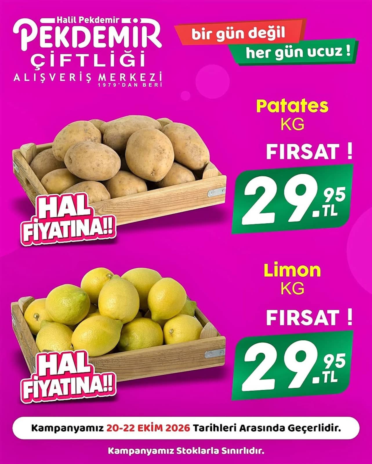 Pekdemir Market - Manav İndirim Broşürü 20 - 22 Ekim 2026 - Sayfa 1