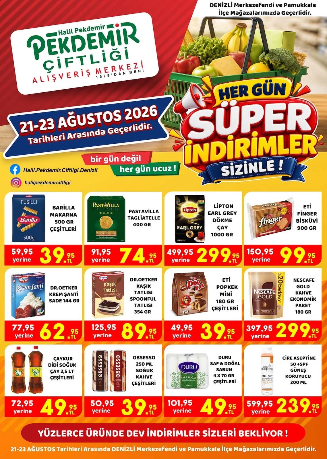 Pekdemir Market - İndirim Broşürü 21 - 23 Ağustos 2026 - Sayfa 1