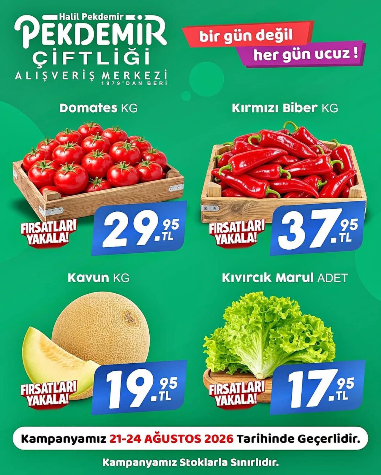 Pekdemir Market - Manav İndirimleri 21 - 24 Ağustos 2026 - Sayfa 1